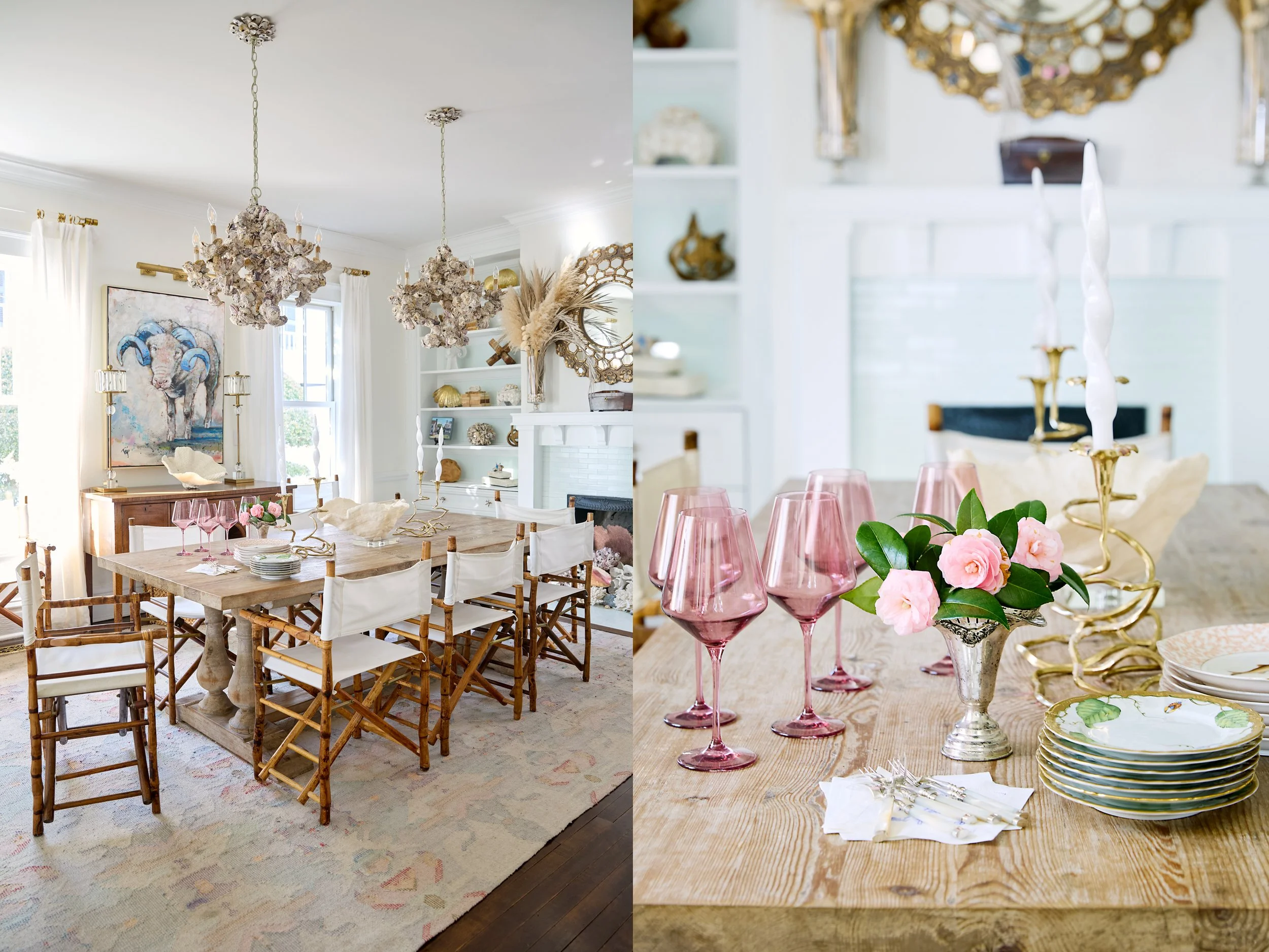 Interior photo of Kristy Woodson Harvey's dining room at her historic Beaufort, North Carolina home. © Stacey Van Berkel