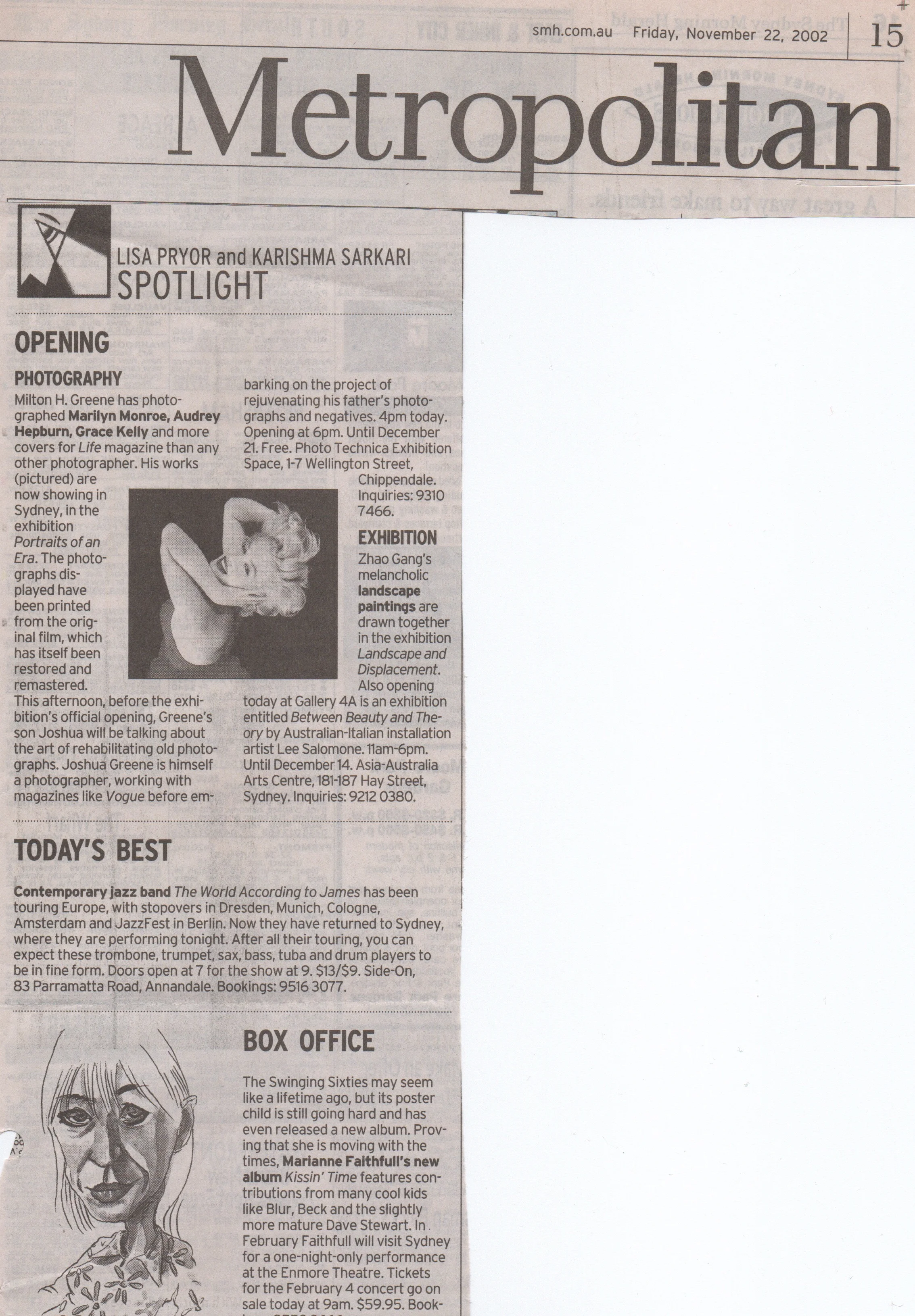 Spotlight Column Metropolitan section Nov 2