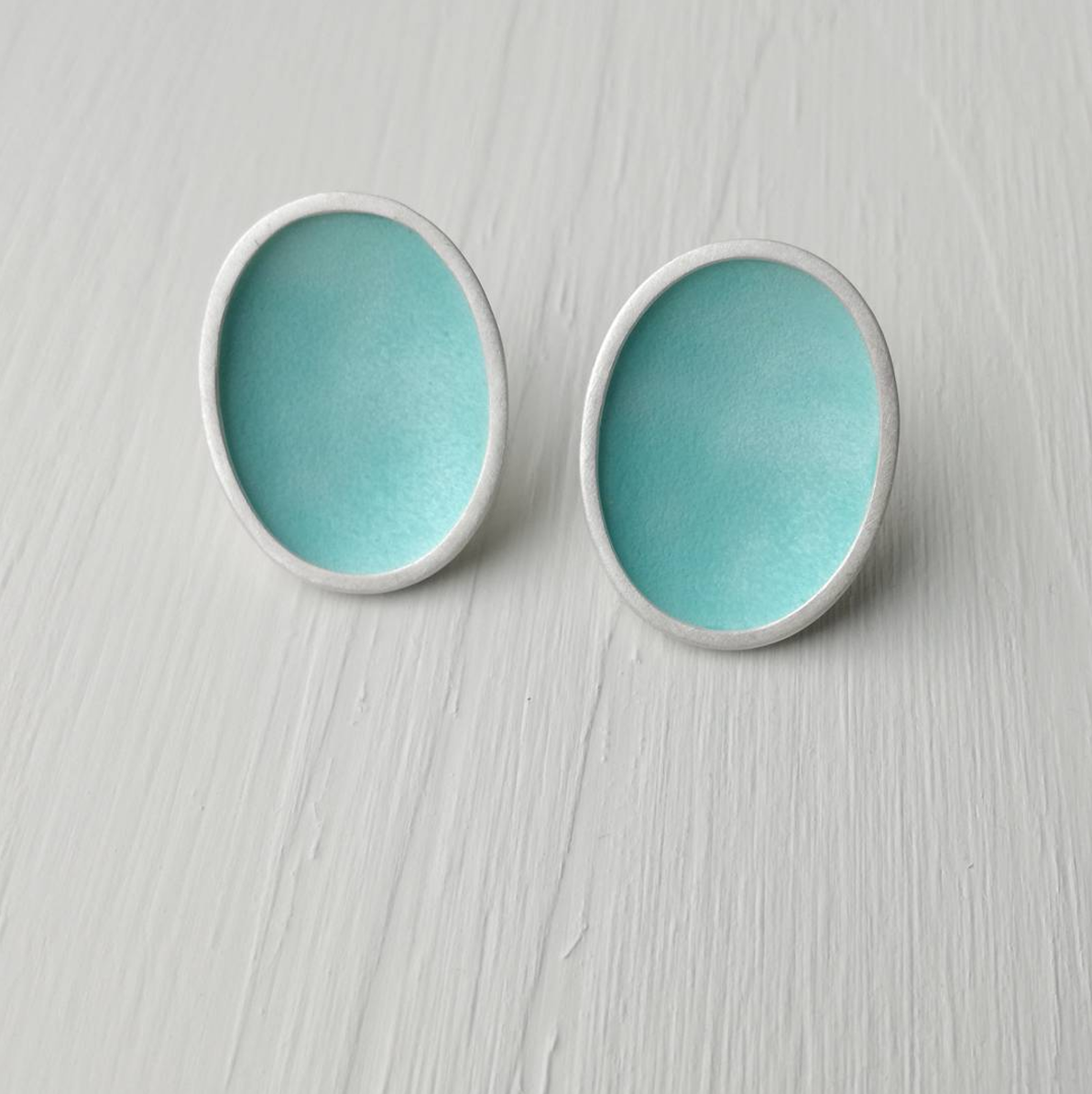 Turquoise Concave Earrings