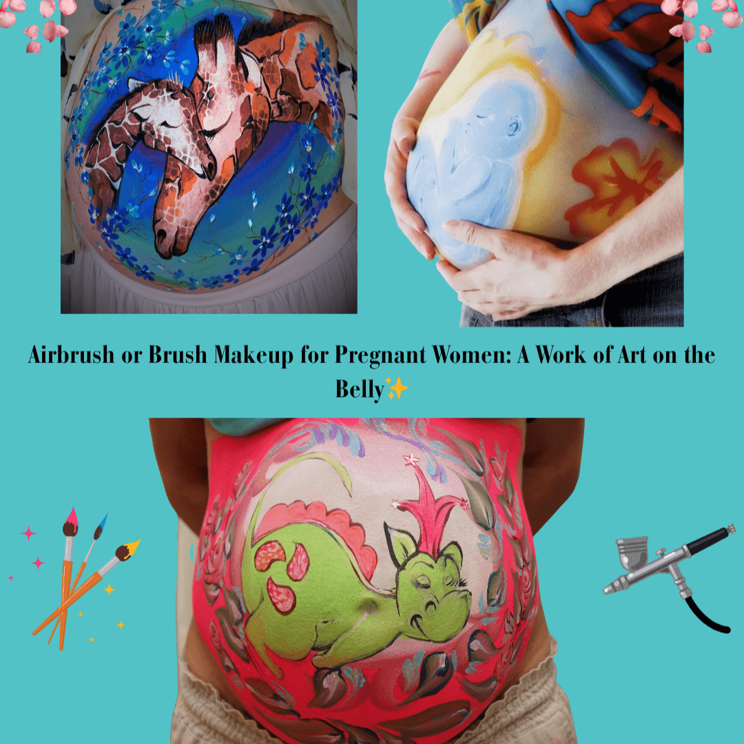 Airbrush or Brush Makeup for Pregnant Women: A Work of Art on the Belly