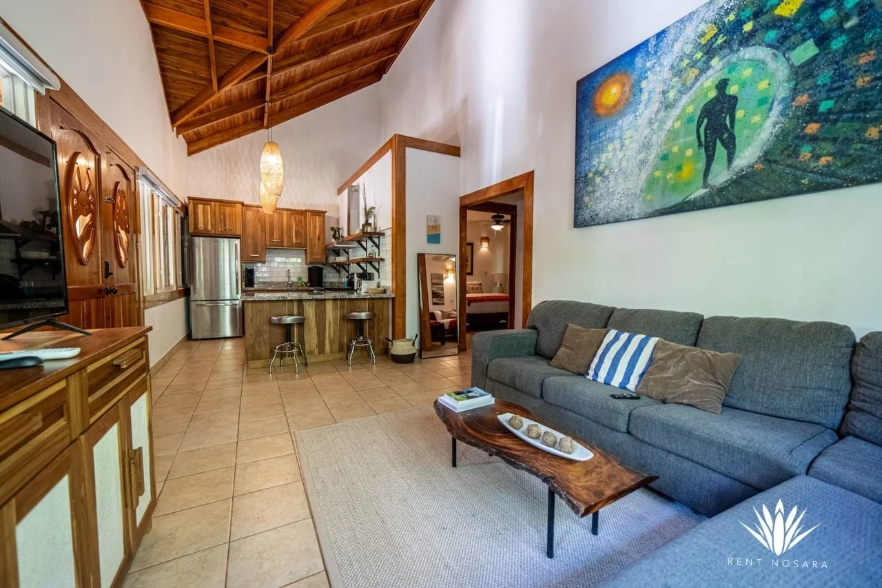 Quiet Oasis 🌿 
A peaceful 2-bedroom villa in the heart of Nosara, tucked inside a secure gated community and just minutes from surf and beaches.

✨ Sleeps up to 5
&bull; Bright open living space &amp; fully equipped kitchen
&bull; Private terrace wi
