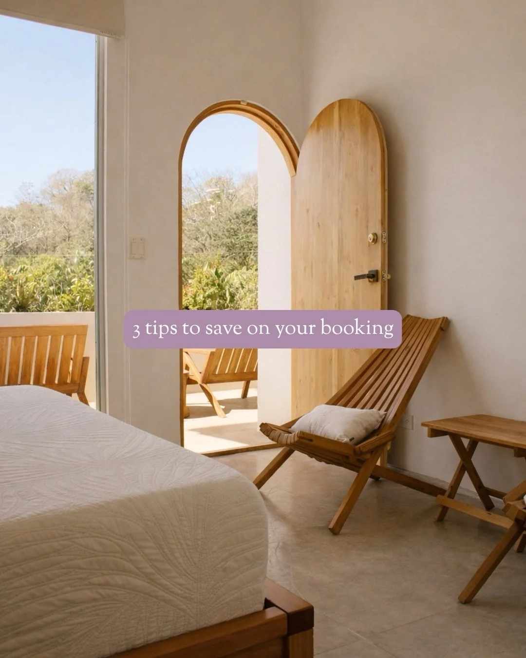 Want to save on your stay? 

- Book direct
- Check for deals
- Plan around the season 

Simple as that!