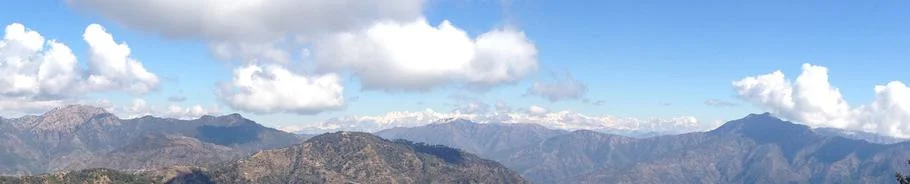 View of the Himalayas from Kunjapuri Devi temple in Northern India.