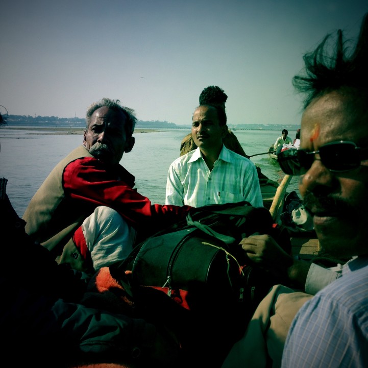 Boat passengers on the Ganges