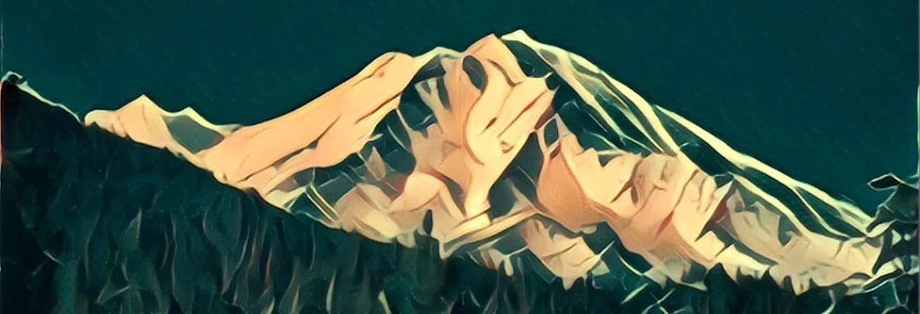 Rendering of Mt. Shasta, Northern California
