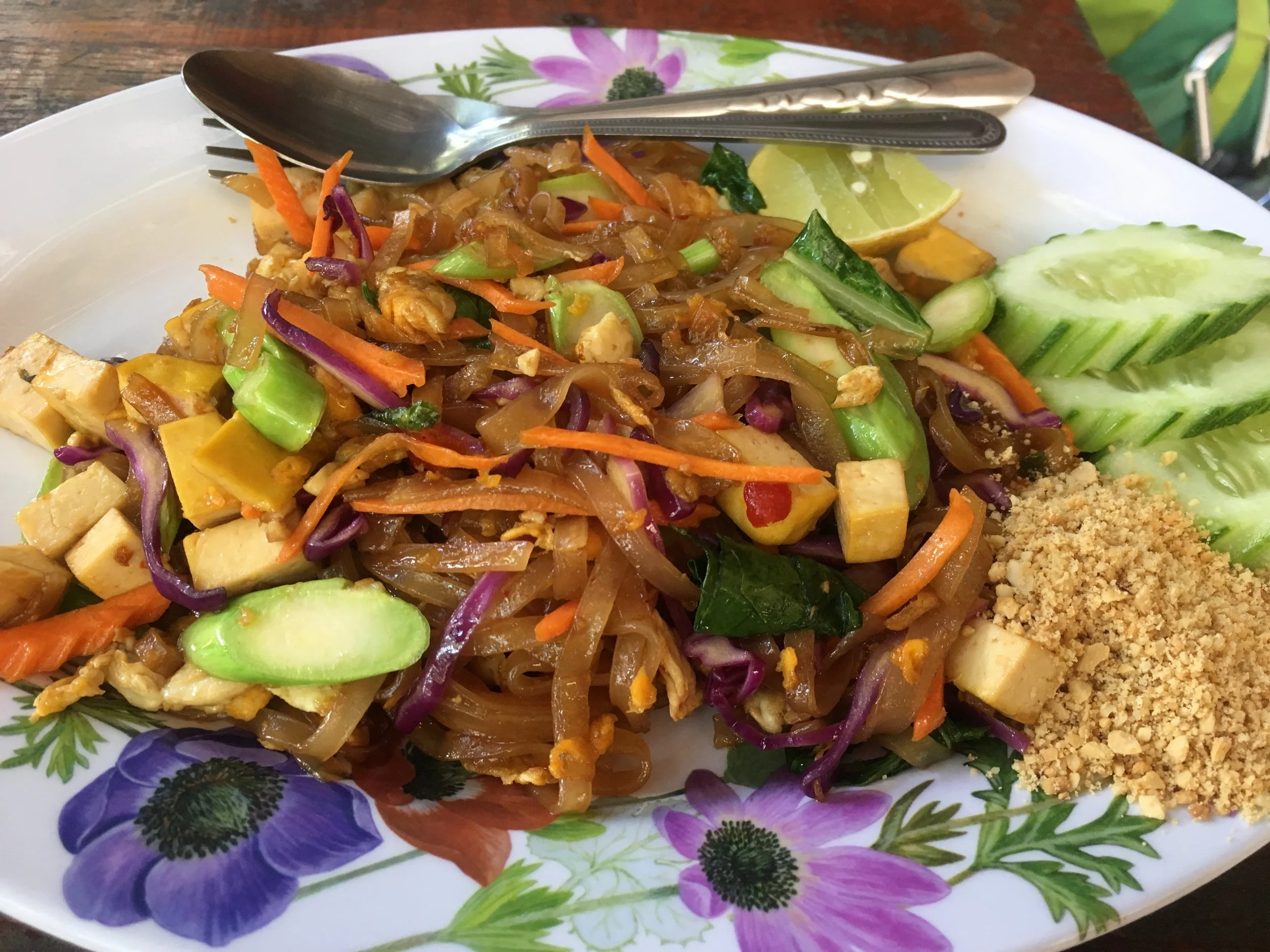 Colorful Pad Thai with tofu - 60 BAHT = $1.92 USD