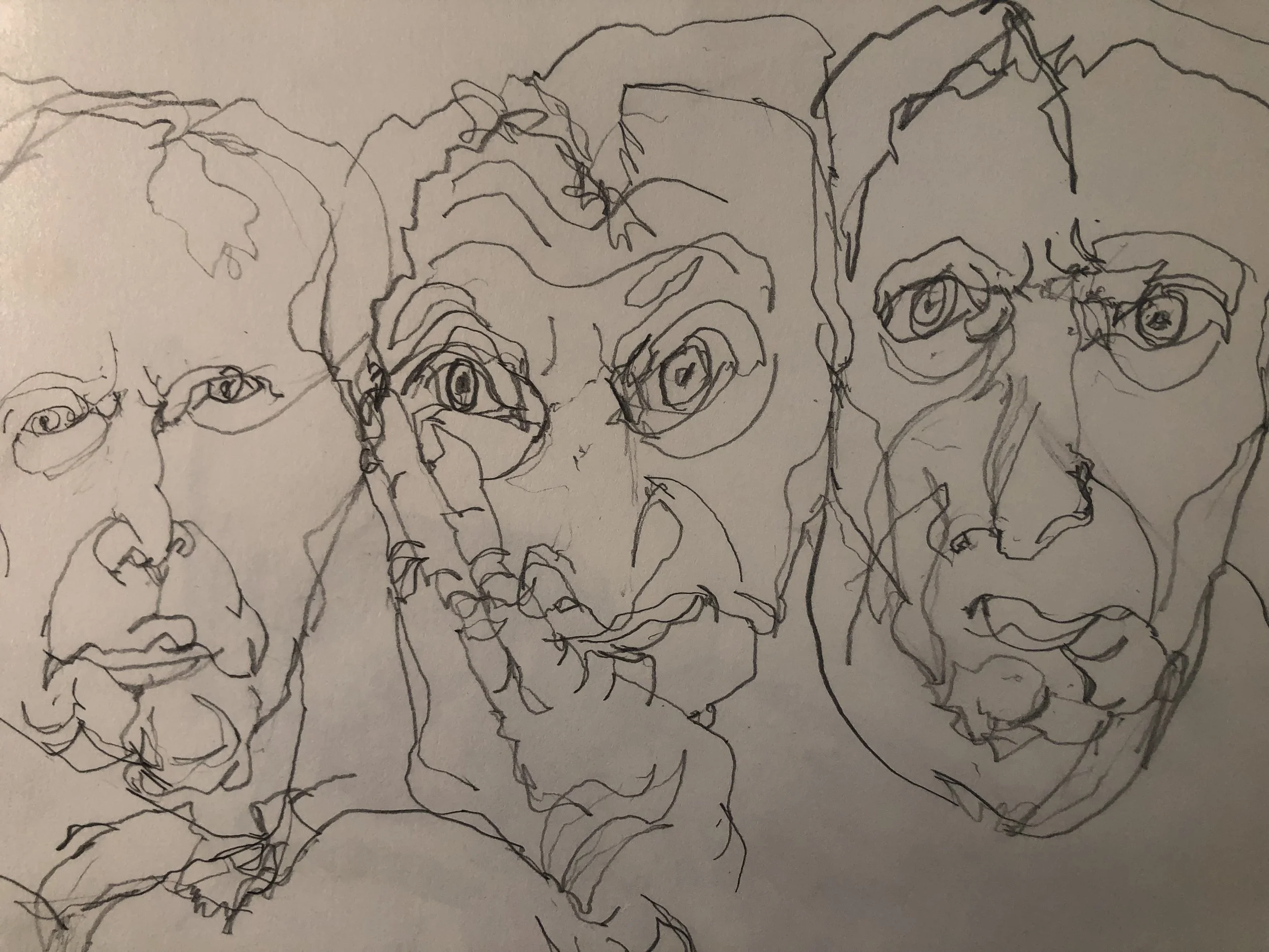 Triple Contour Self-Portrait