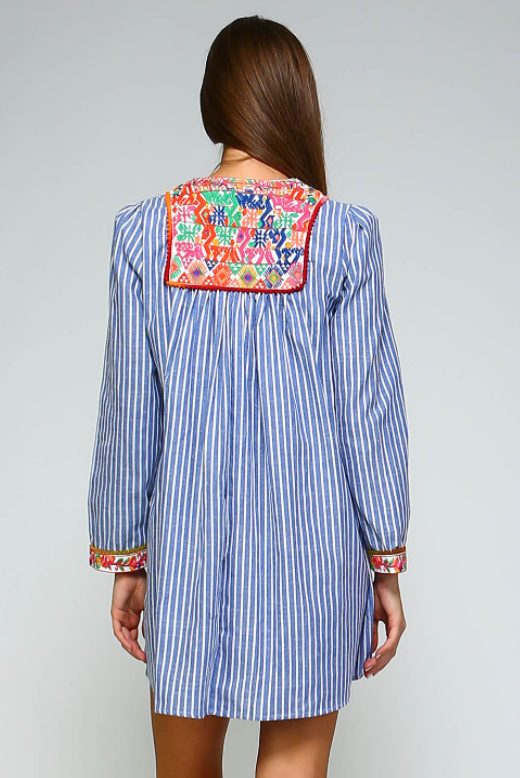 sachin and babi light blue dress Aventura spring collection at Kaleco sustainable clothing