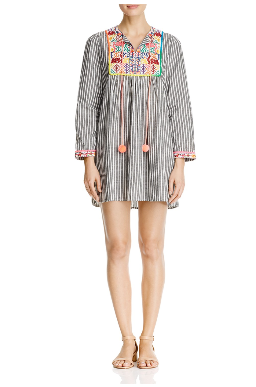 velzera embroidered dress Velzera Beaded & Fringe Bohemian Mini Dress – Violet Skye Boutique main image 1