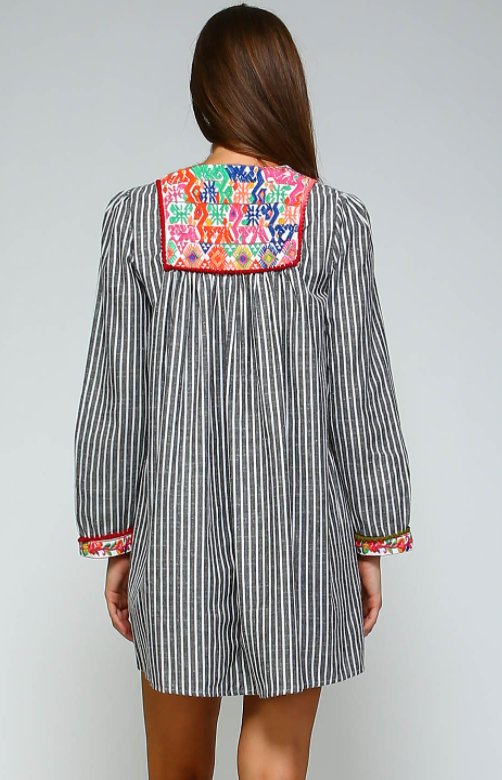sachin and babi light blue dress Nantucket Embroidered Mini Dress Navy/Ivory / L