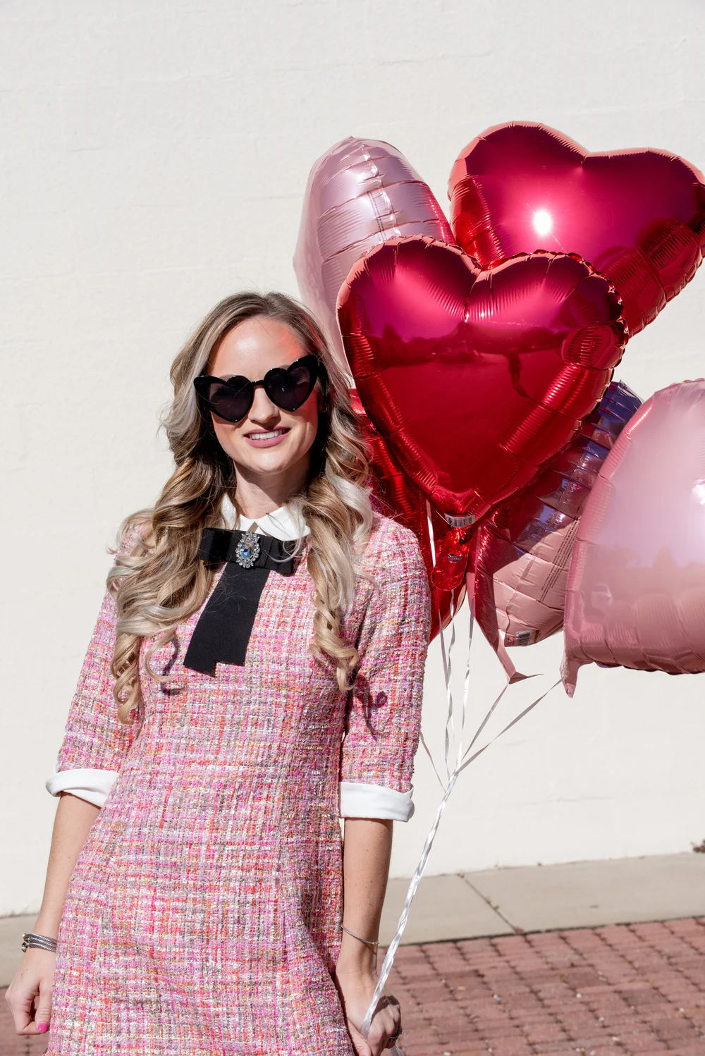 Valentine Pink Cocktail Tweed Dress