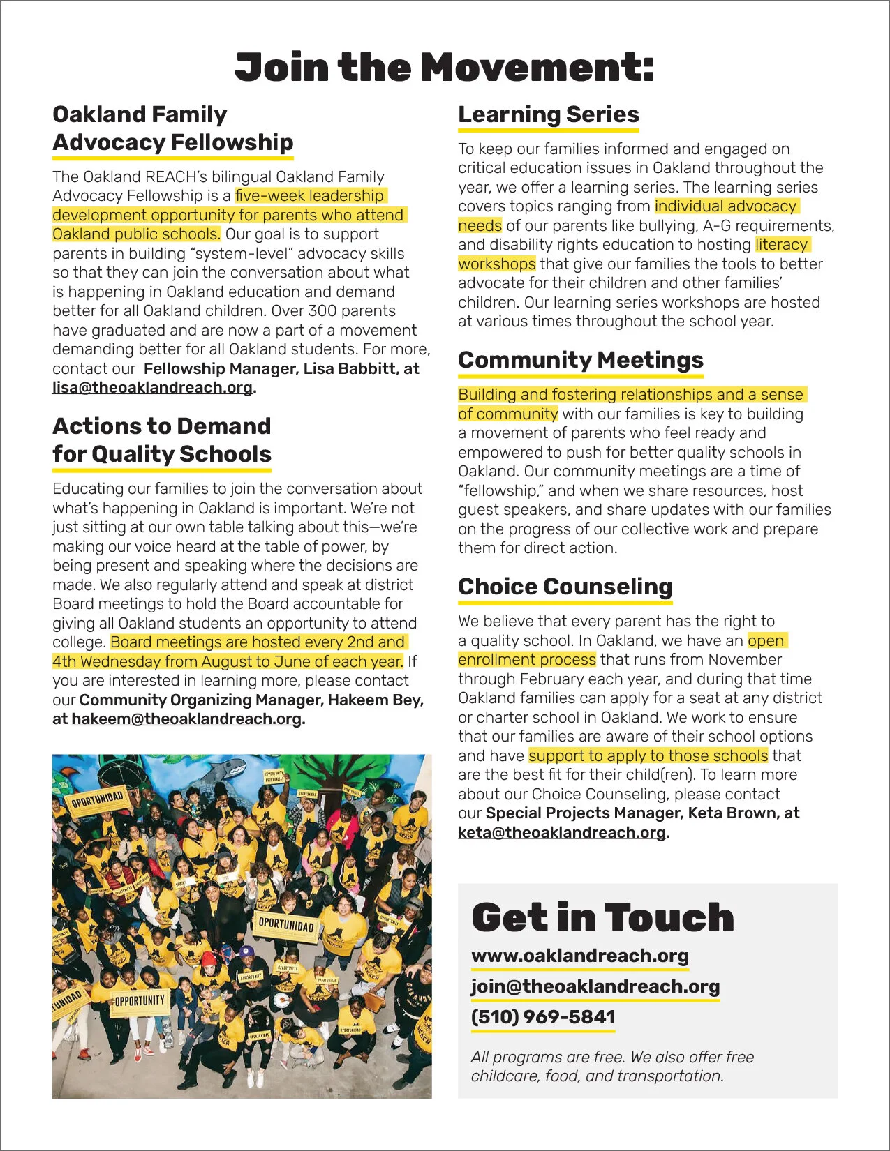 One-Pager Graphic Design for Nonprofit