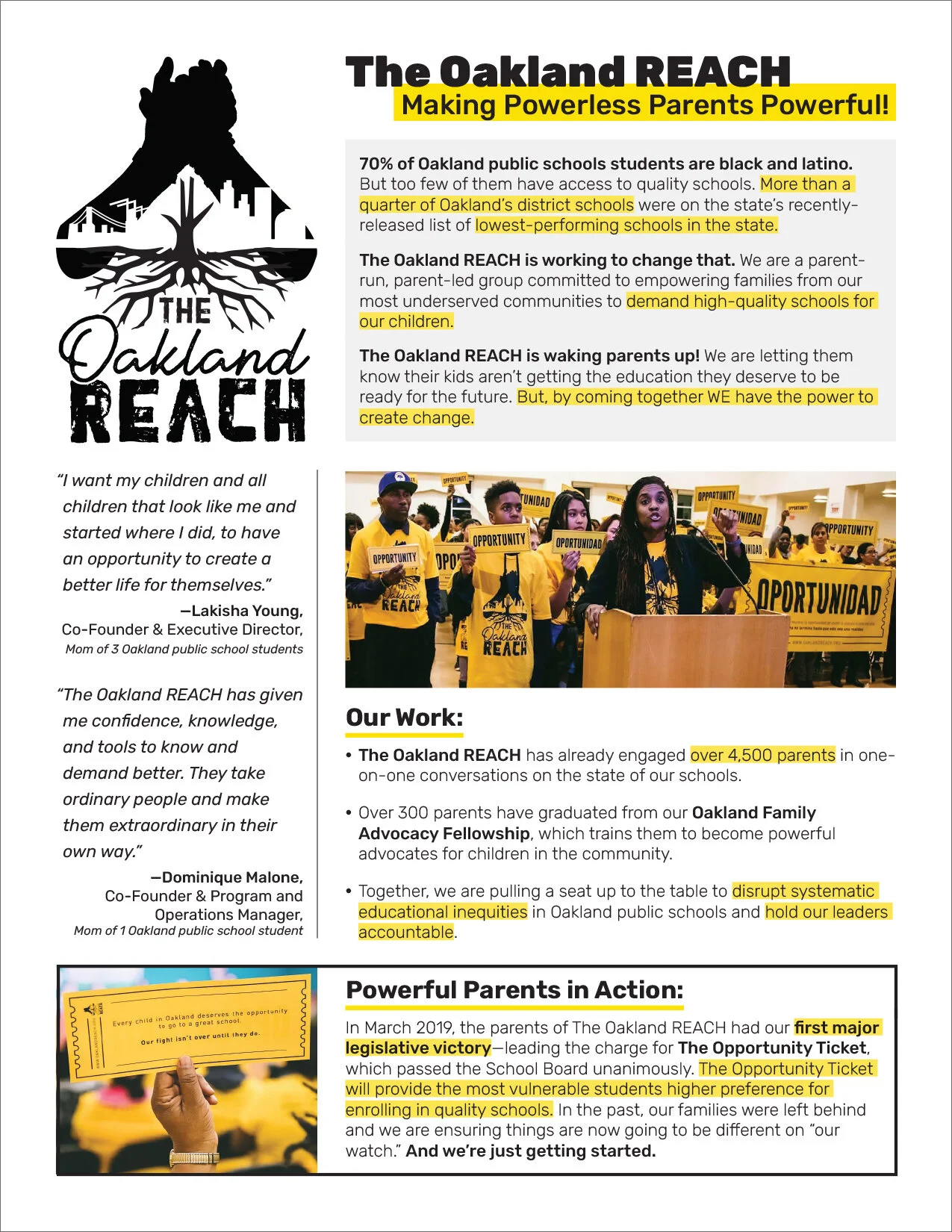 One-Pager Graphic Design for Nonprofit