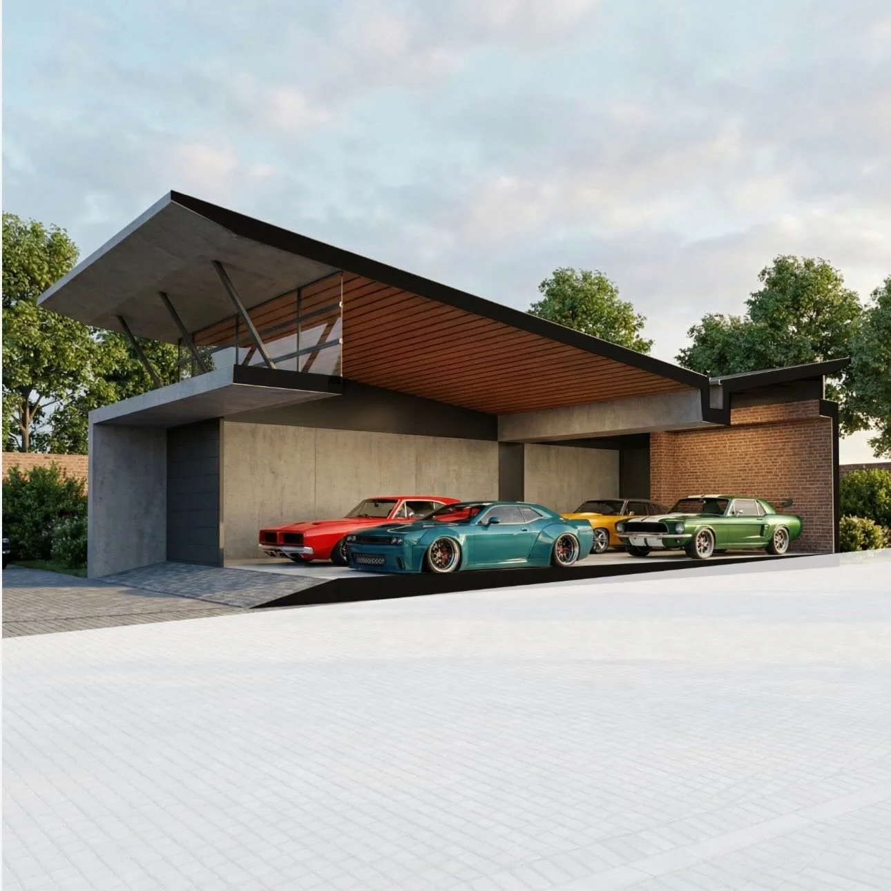 On the drawing board : New garage design  for car enthusiast client by ICONIC ARCHITECTURE 0833645511