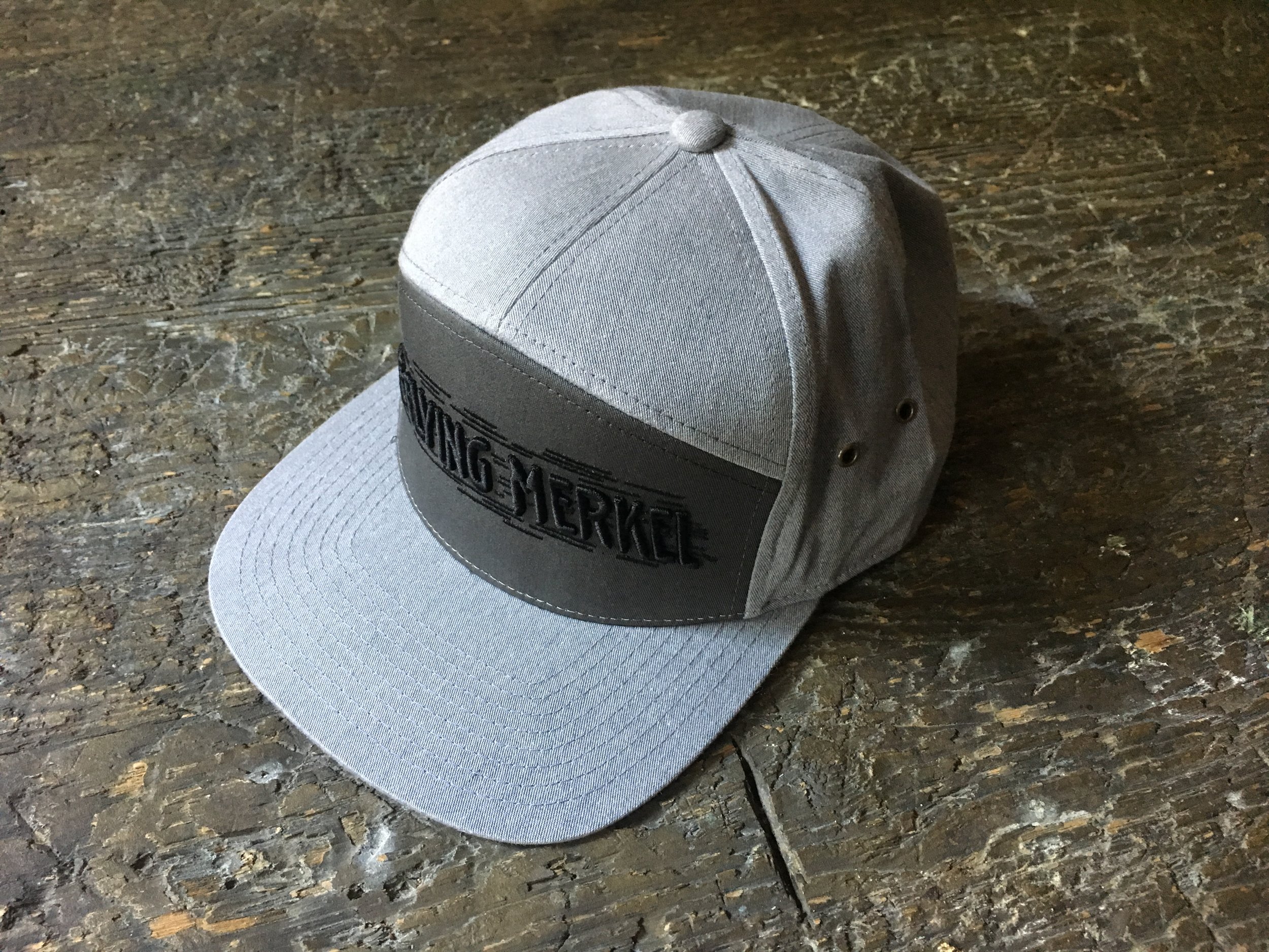 Flying Merkel Inc Black and Gray 7 panel hat