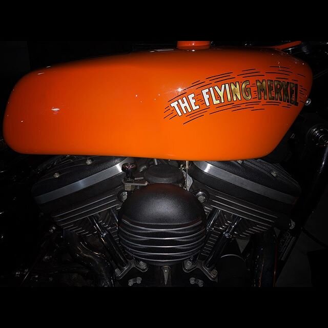 Zee Merkster
#flyingmerkelinc #merkelorange #merkel #merkster #sportster #sportster1200 #chopper #caferacer #custom__motorcycle #customchopper 
2003 100yr anniversary edition Sportster 1200 with Flying Merkel Inc custom. 
Can&rsquo;t wait for the nex