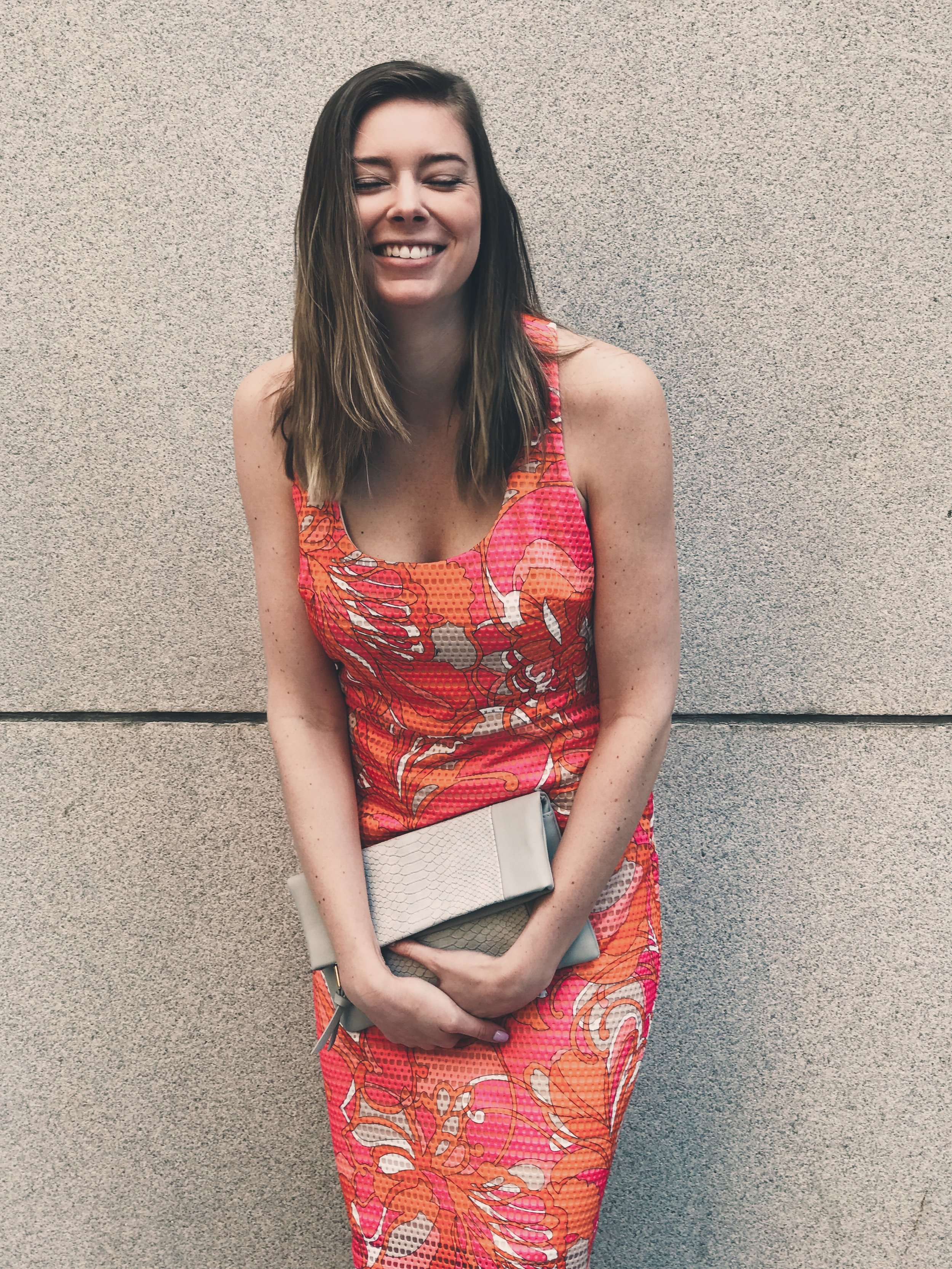On Amanda: Dress: Trina Turk, Clutch: Urban Expressions