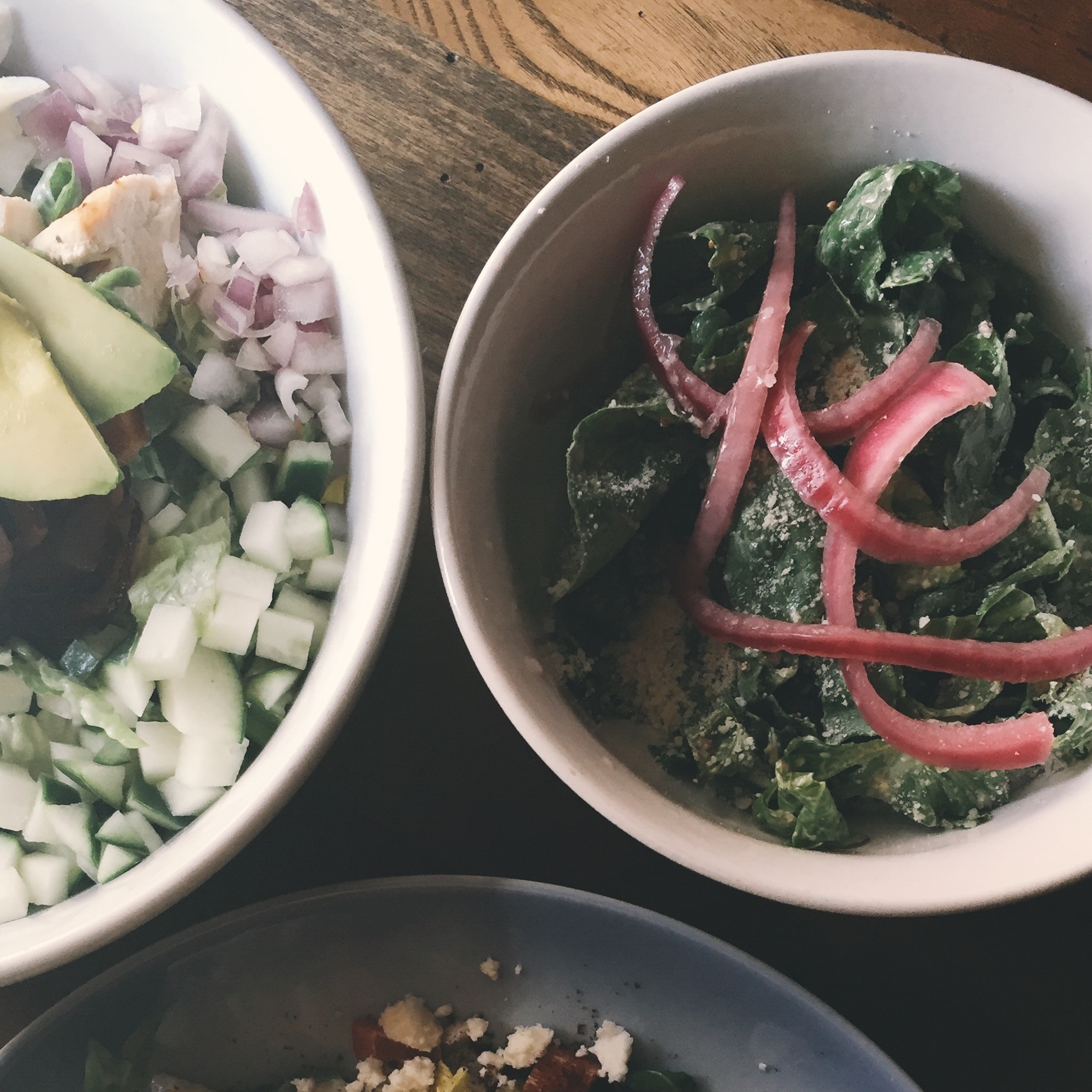 house salad at clock restoration speakeasy style bar and restaurant