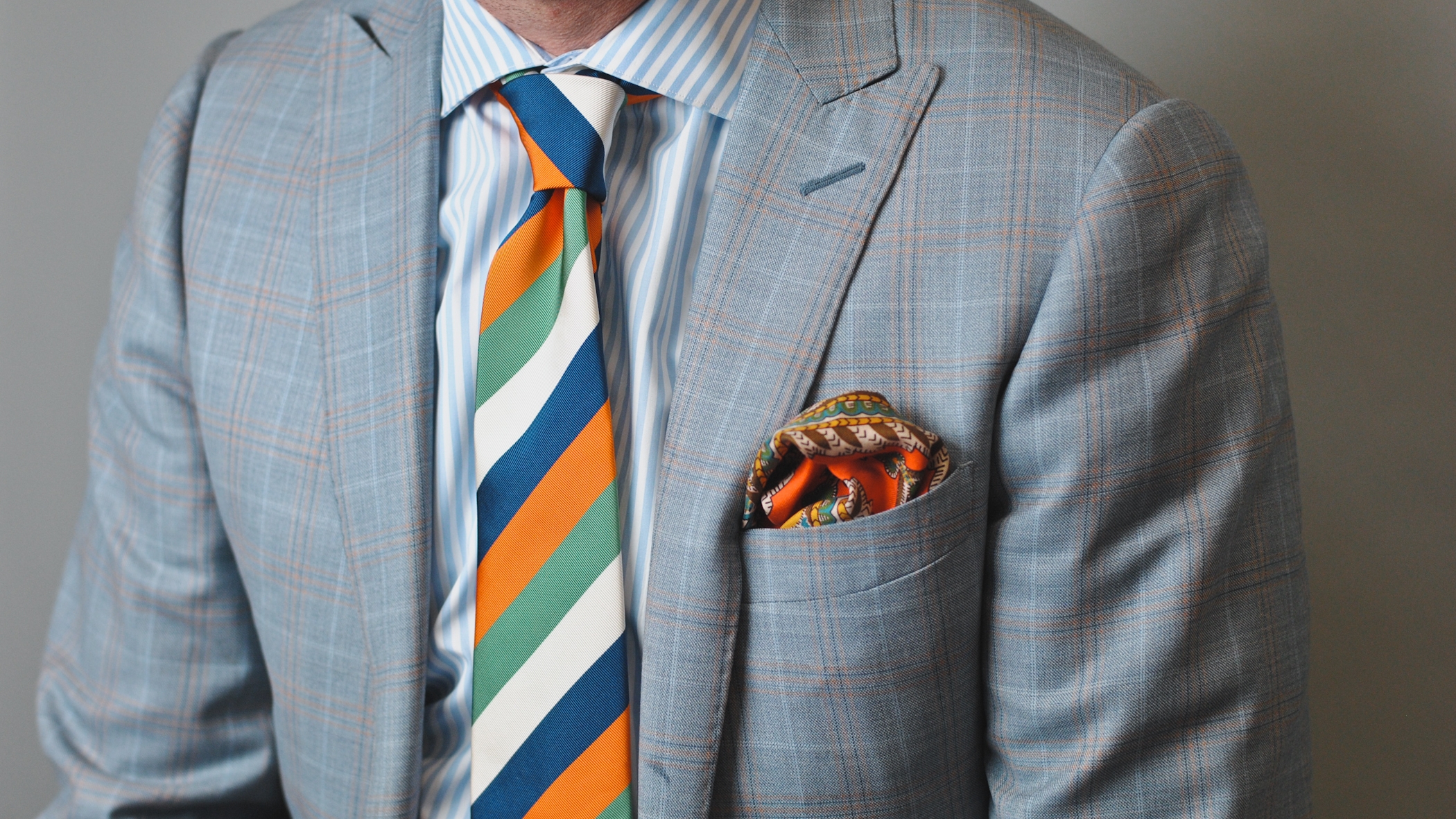 QG Custom Suit &amp; Shirt, Seaward &amp; Stern Necktie and Pocket Square