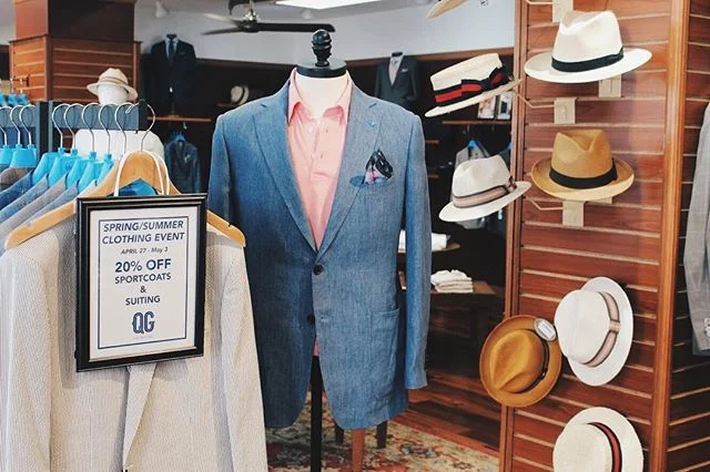 Spring/Summer Clothing Event starts today! Get 20% off Spring summer sport coats &amp; suiting! 👔