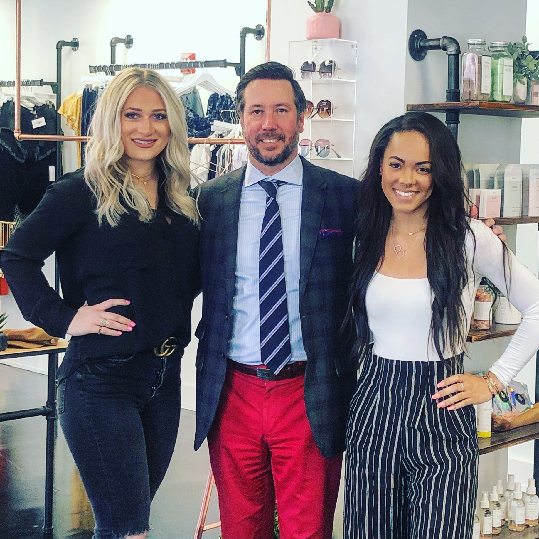 Taylor Salandra and Brianna Volatile, founders and owners of Four One Oh and Brunette &amp; Co with Craig Martin, founder of The QG