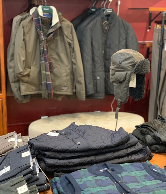 Barbour Vest, Jackets, Winter Caps and accessories are always a Holiday favorite