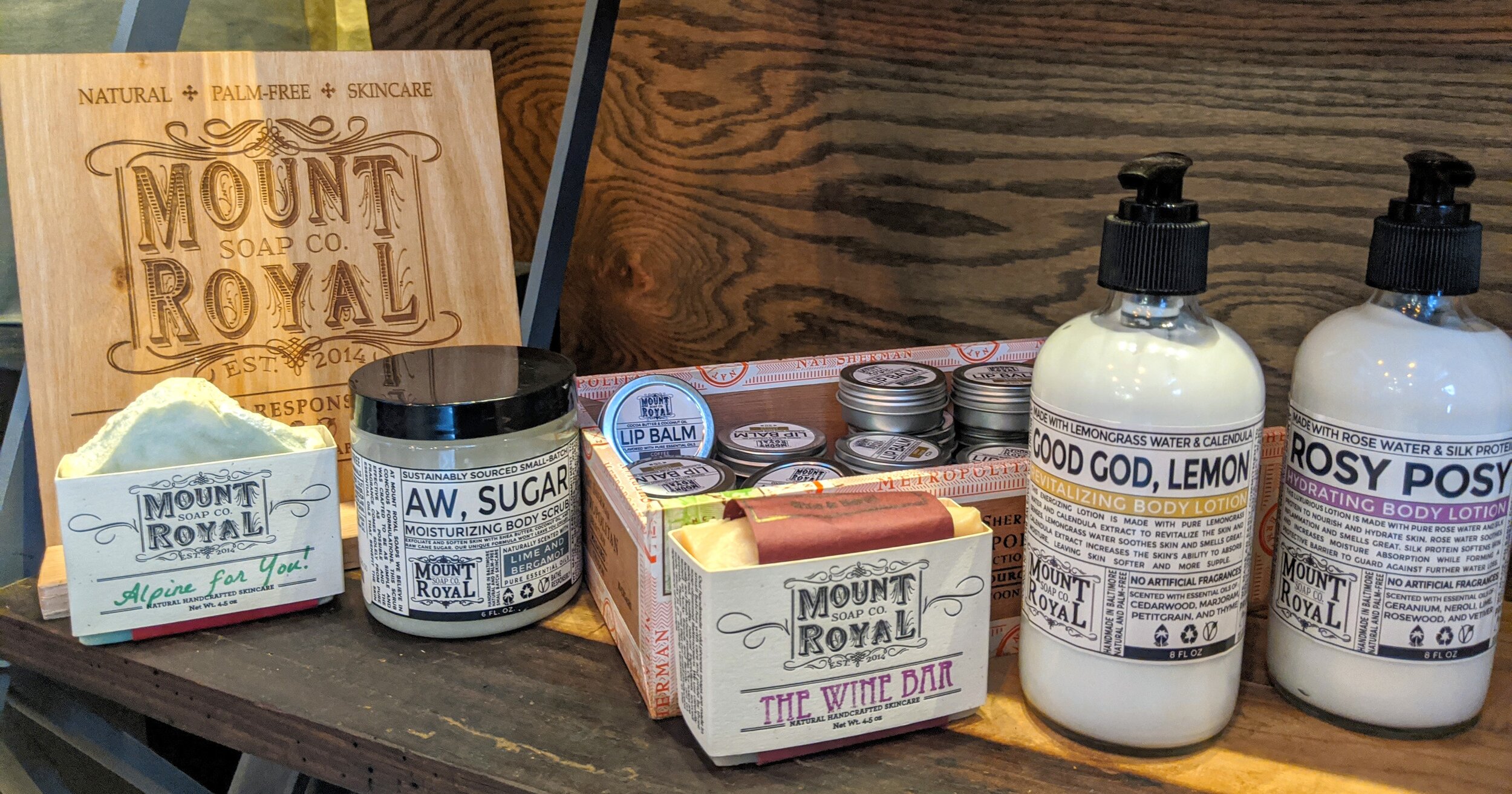 Check out the Mount Royal Soap products in our lobby!