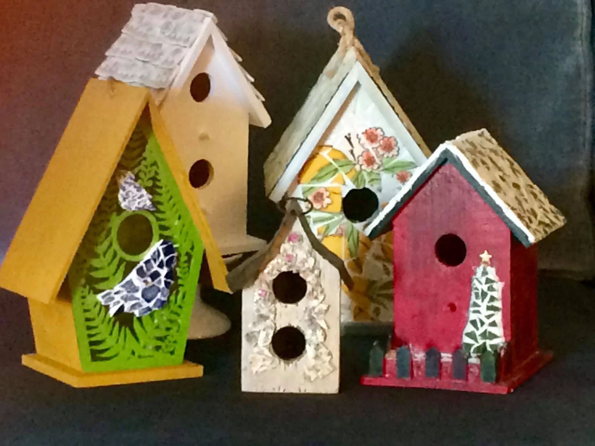 Ceramics Shard Bird Houses made from EL Potttery