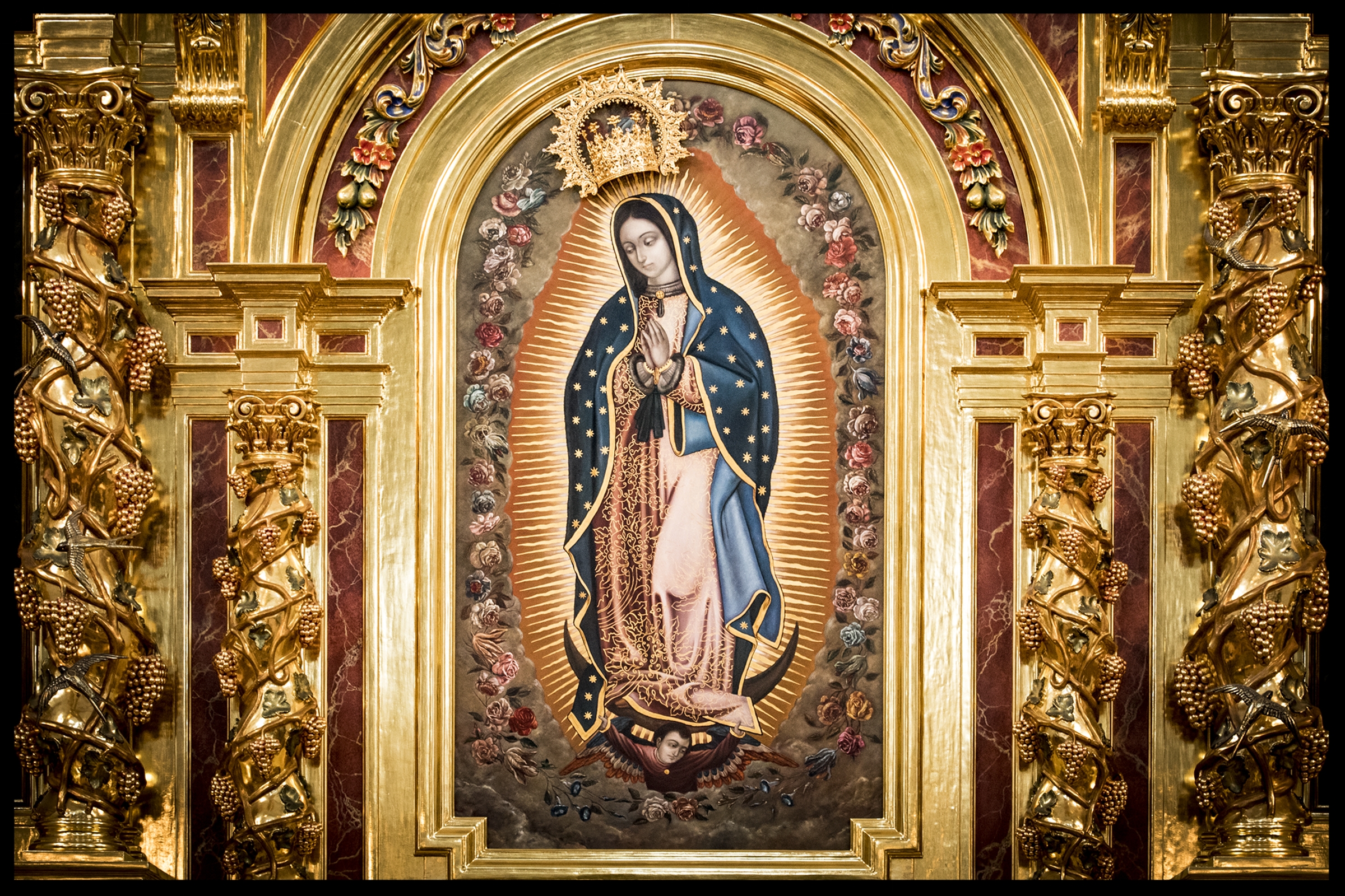 An original painting of Our Lady of Guadalupe. Photography by Roderick Fenn ©2017