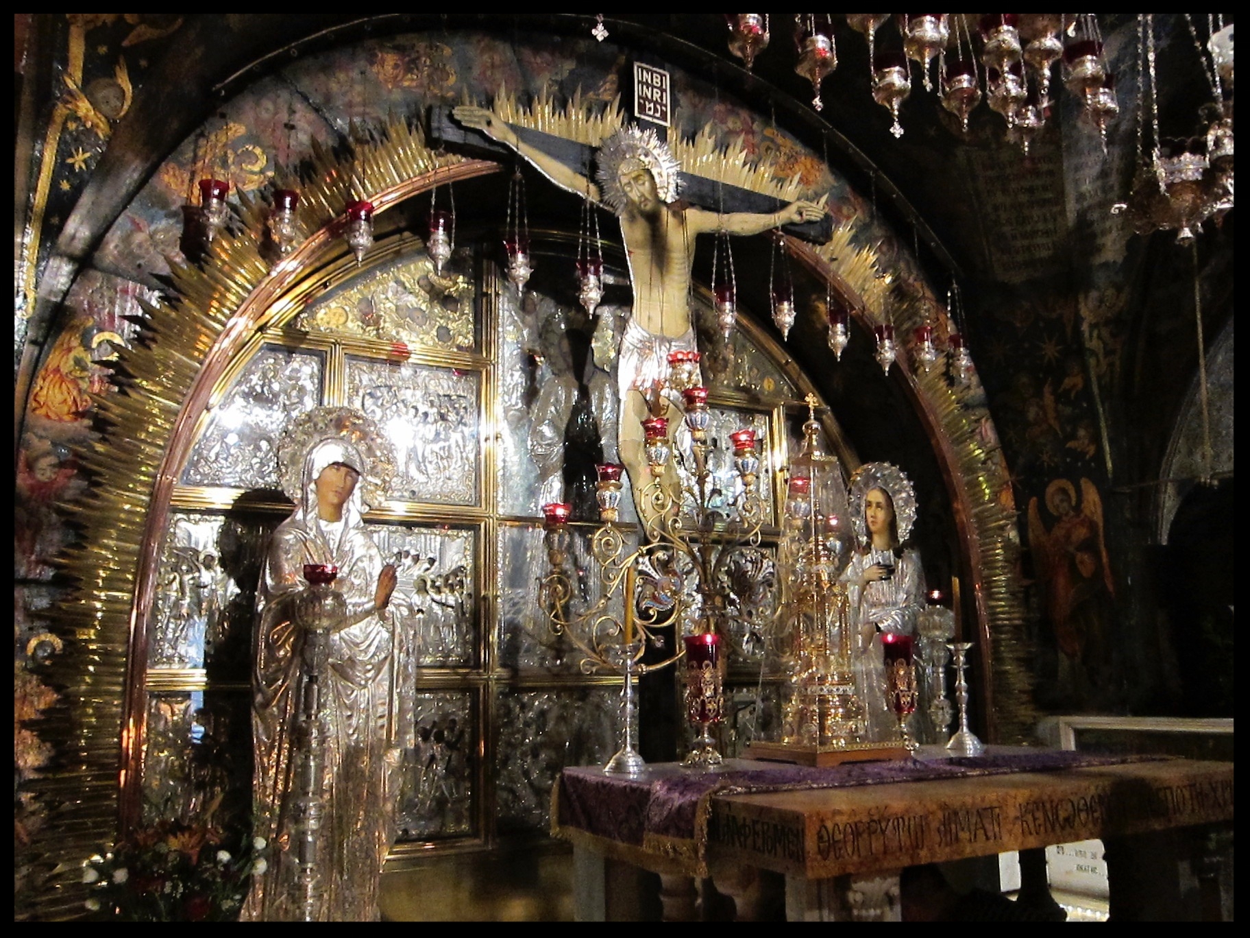 The Greek Altar at Golgotha in the Church of the Holy Sepulcher