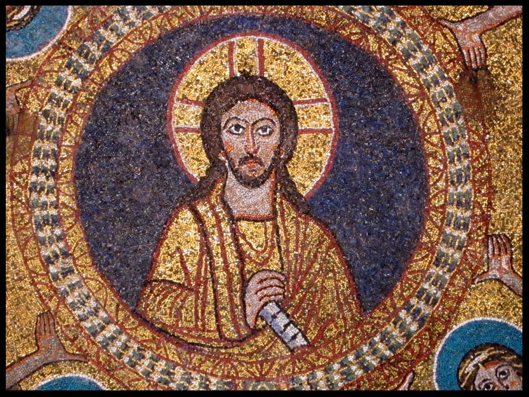 Rondel of Christ from the ceiling mosaic of the St. Zeno Chapel