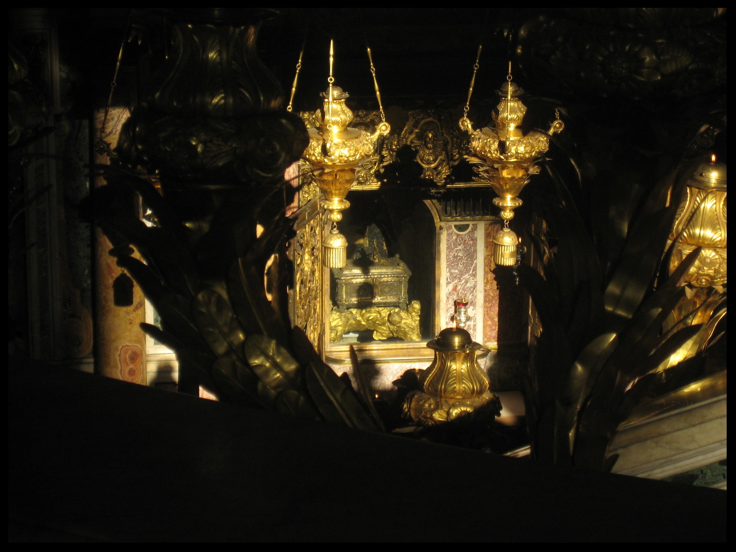 The remains of St. Peter in the Confessio beneath the High Altar in St. Peter's Basilica