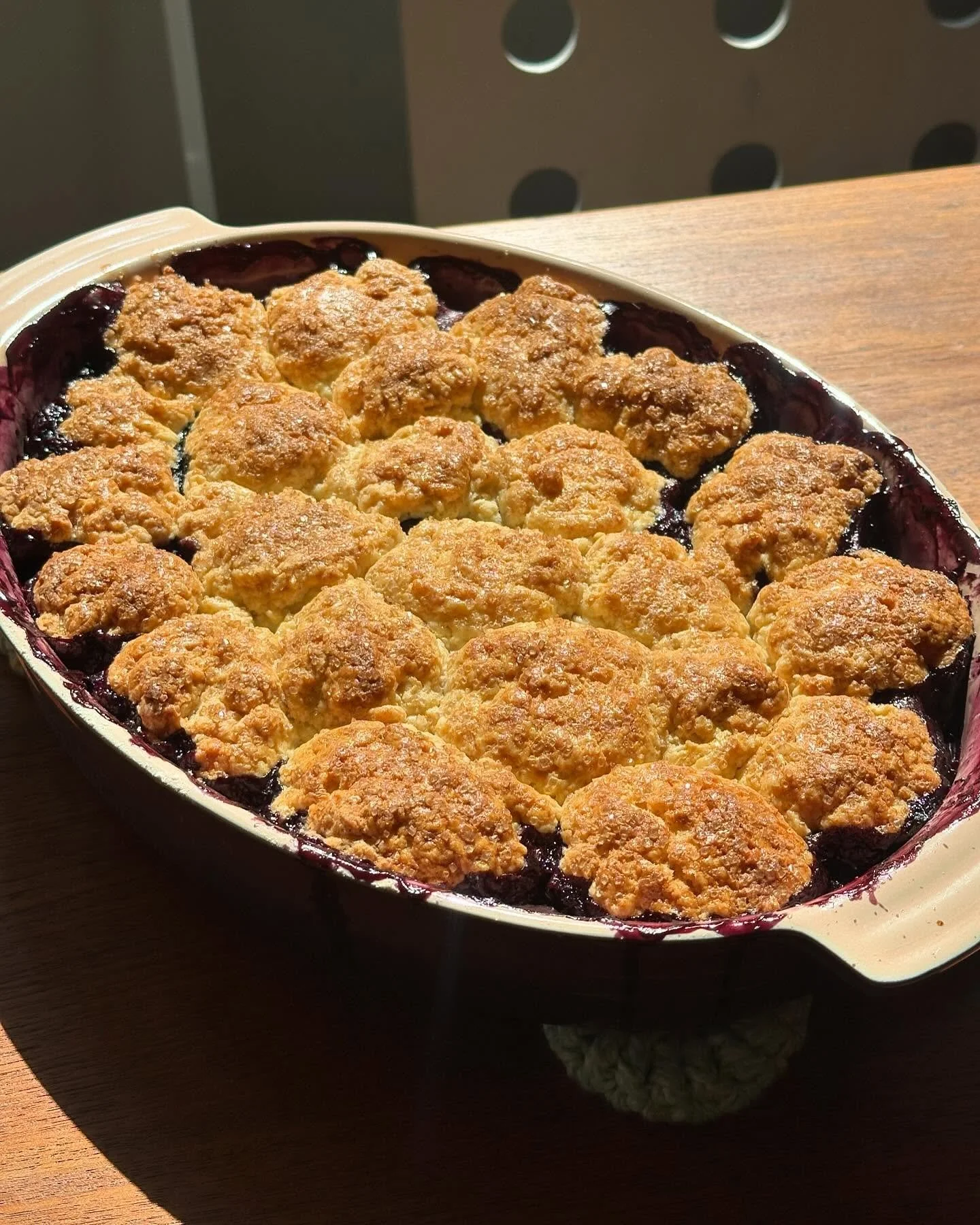 chez panisse blueberry cobbler for coffee house 🫐
growing up my dad always made a blueberry cobbler for us &mdash; this is a simple version without cinnamon or lemon in the blueberry mixture which was &hellip; fine. i have to say i prefer a little b