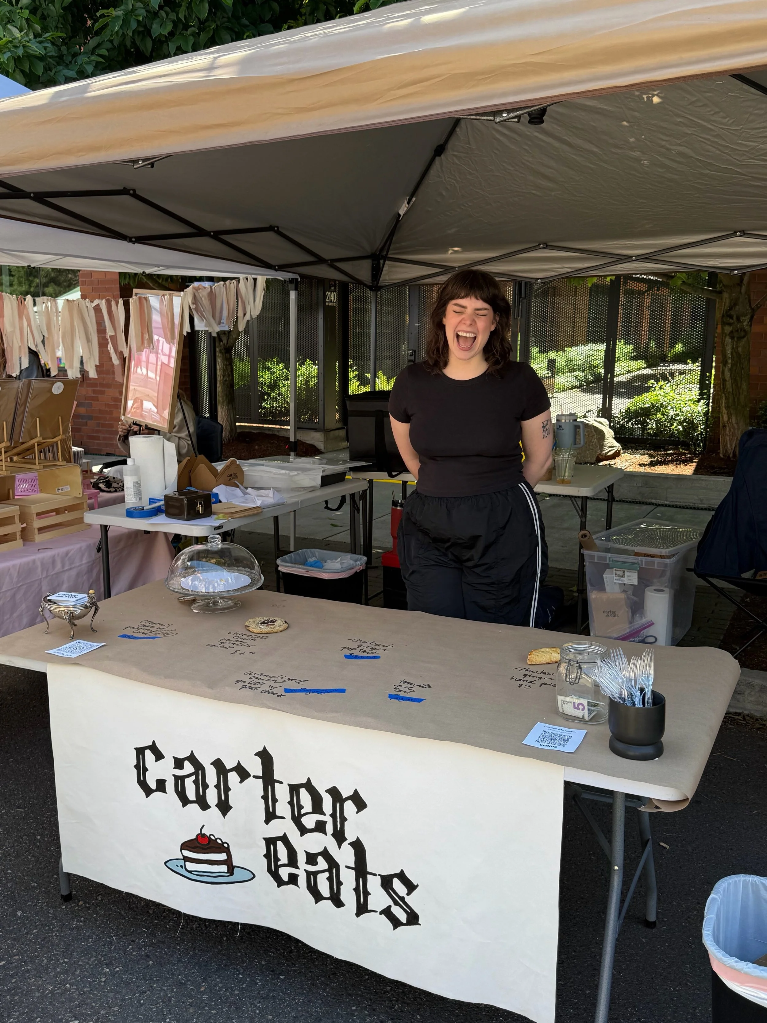 baby&rsquo;s first market !!!! thank you everyone who showed up and chatted or bought anything 🥹 we sold out of almost everything (aside from like 9 cookies). feeling so grateful and loved and over the moon about yesterday.

thank you @koobiegram fo
