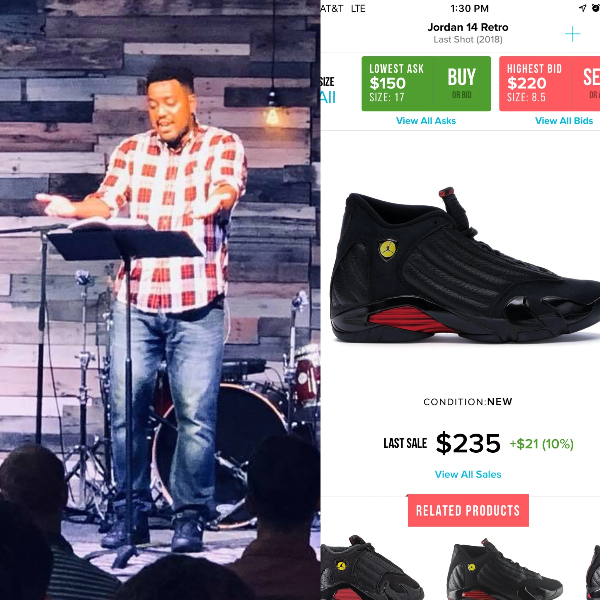 Check out @brgraves32 in those retro Jordan “last shot” 14’s. I didn’t pay $235, but they certainly didn’t come from Payless .