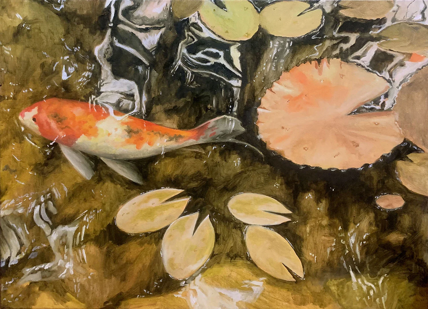 KOI, 18"X24", OIL ON CANVAS