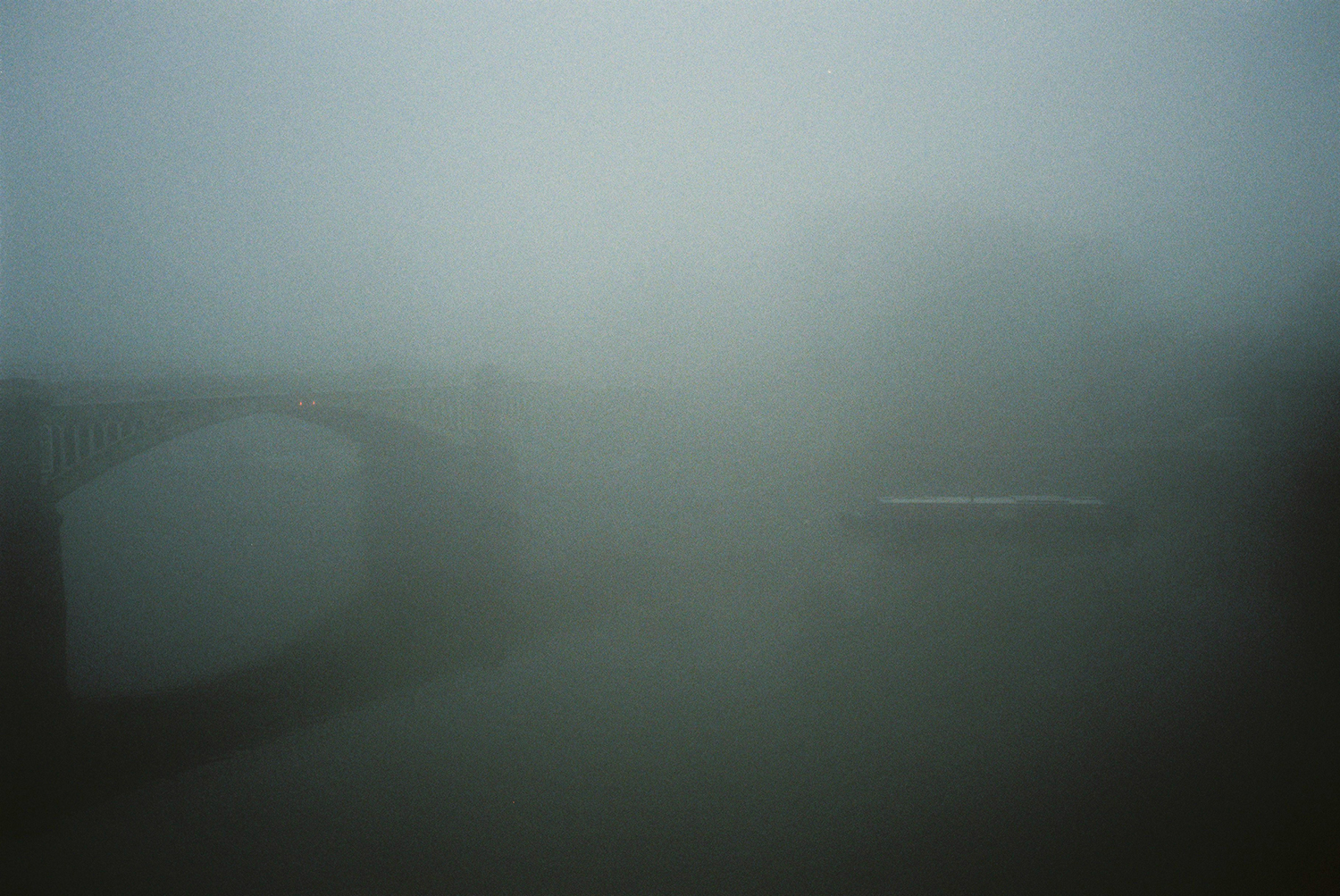 London's Richmond photographed on foggy morning. Taken with a Olympus MjuII camera and Fuji 400H film. By Dmitry Serostanov.