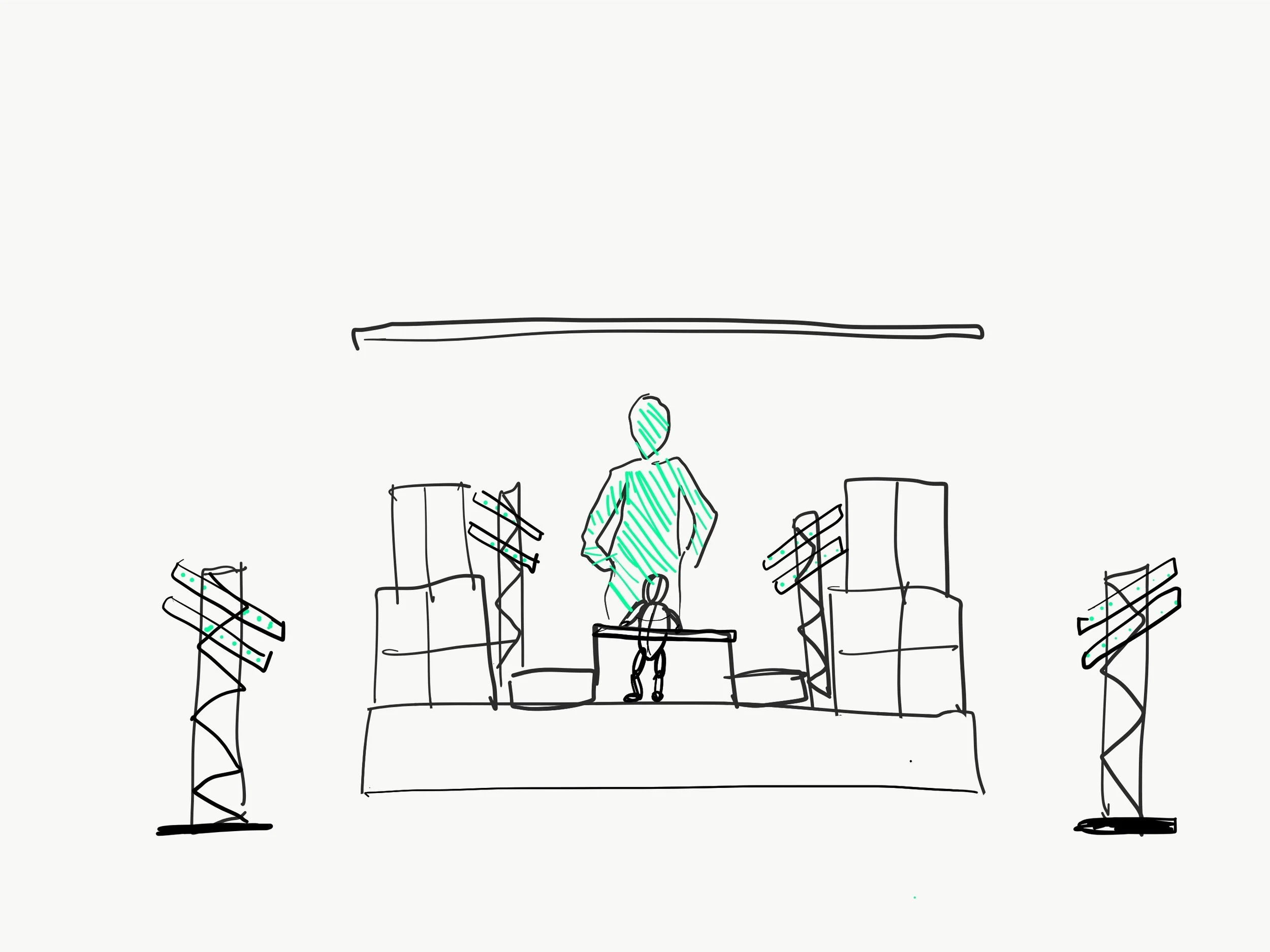 Quick layout sketch done in the first meeting
