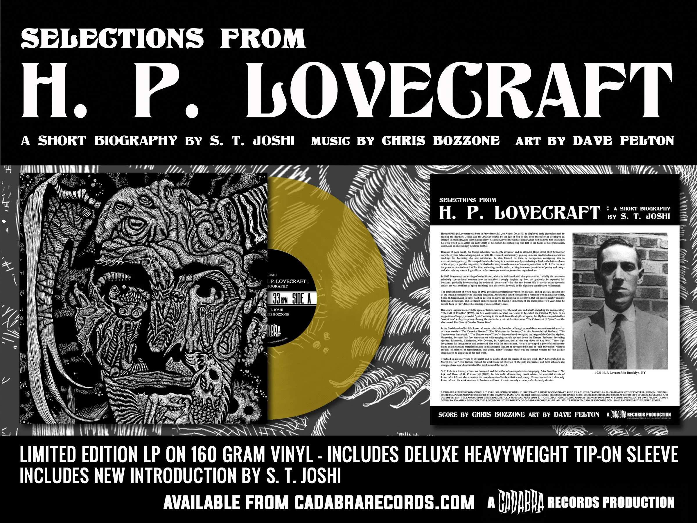 Selections From H.P. Lovecraft: A Short Biography LP by S.T. Joshi now on sale