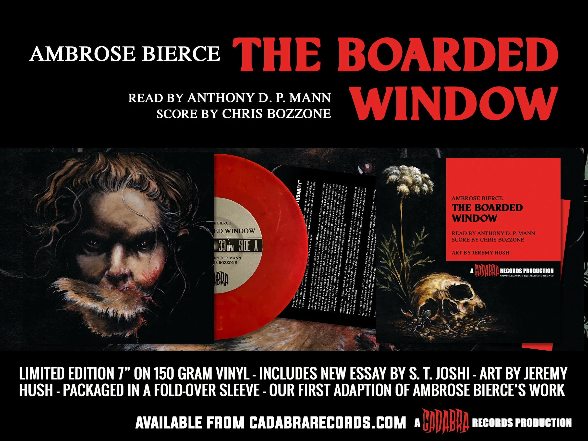 Ambrose Bierce's The Boarded Window 7" record now on sale