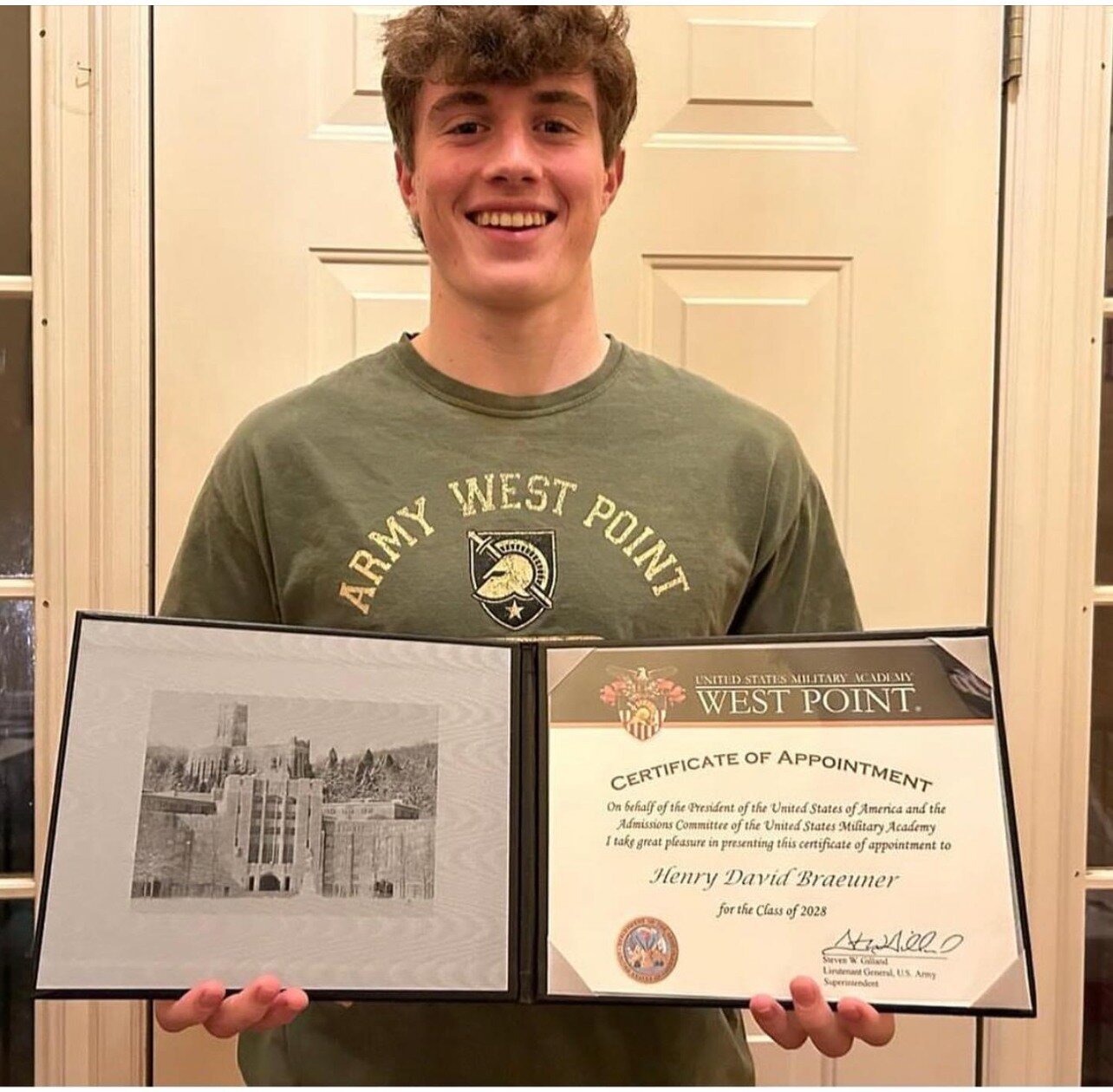 ALUMNI NEWS - Henry Braeuner, SHS Class of 2020 and soon to be graduate of Father Ryan High School (May of 2024), has received an appointment to the United States Military Academy West Point. We are so proud of you, Henry! Once a Tiger, always a Tige