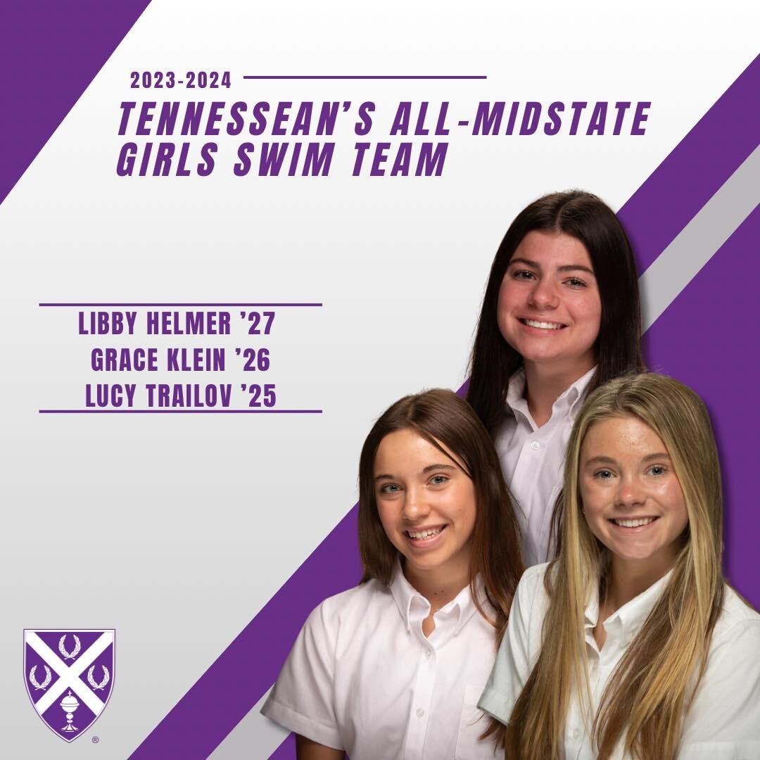 ALUMNI NEWS - Lucy Trailov SHS '21 and Grace Klein SHS '22 have been named to the Tennessean&rsquo;s 2023-2024 All-Midstate Swim Team. 
Lucy's 100 Butterfly made her the Nashville area&rsquo;s best finisher in this event, claiming state runner-up wit