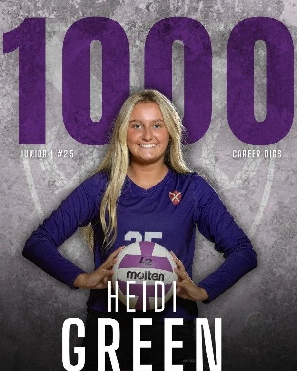 ALUMNI NEWS - Heidi Green, SHS '23 and a current junior year student at Father Ryan High School, reached the significant milestone of 1,000 digs for the Lady Irish volleyball team. This accomplishment was last achieved by a student during her senior 