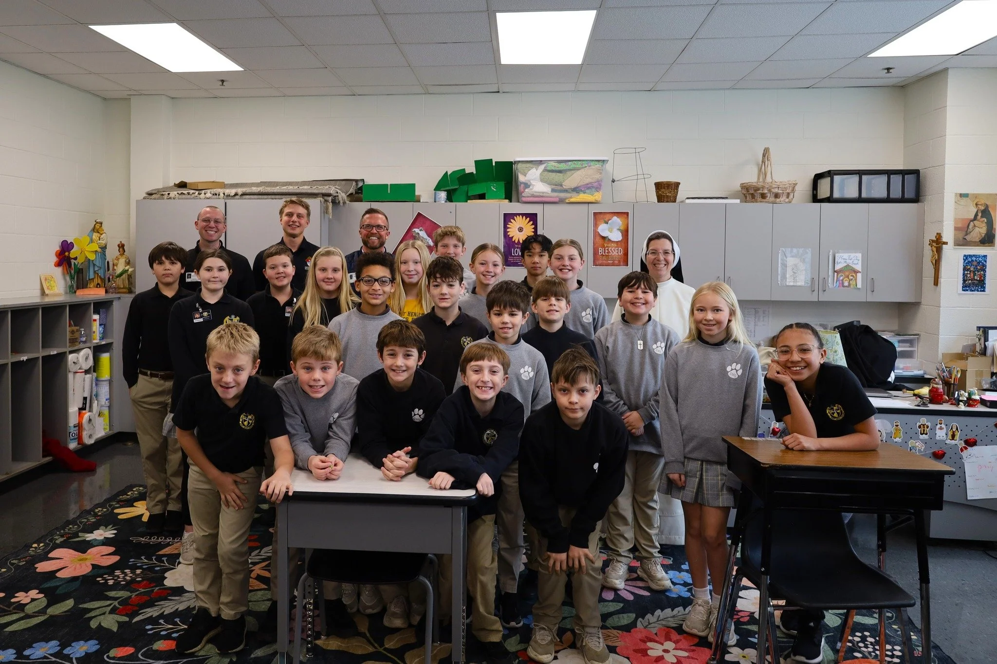 Thank you to seminarians Claiborne, Mitchell, and Sierzega for visiting Tiger Town!  Their stories and thoughtful conversations with our students encouraged them to ask meaning questions and consider how they can make a positive difference in their c