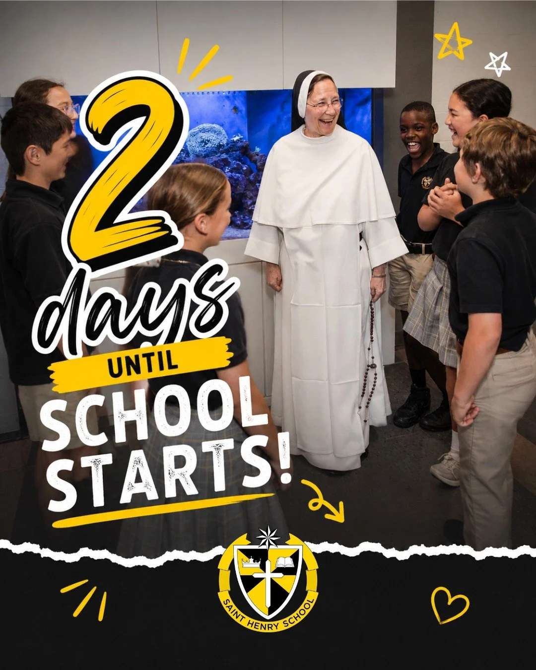 ✨ Just 2 more days! ✨

We truly can't wait to welcome our Tigers back to Saint Henry School! 💛🖤

Our classrooms are ready, our teachers are excited, and we are looking forward to an incredible year ahead. Enjoy these last few days of summer, tigers