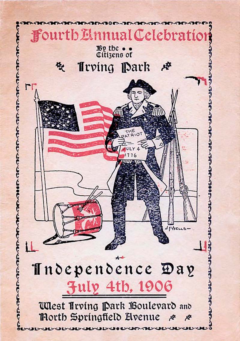 Fourth Annual Celebration by the Citizens of Irving Park, July 4th, 1906, courtesy of Northwest Chicago Historical Society.