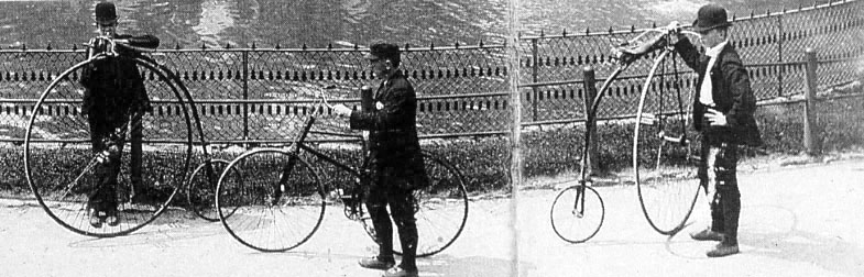 This 1880s photograph of cyclists in Lincoln Park was published in an Annual Report of the Chicago Park District, 1976.