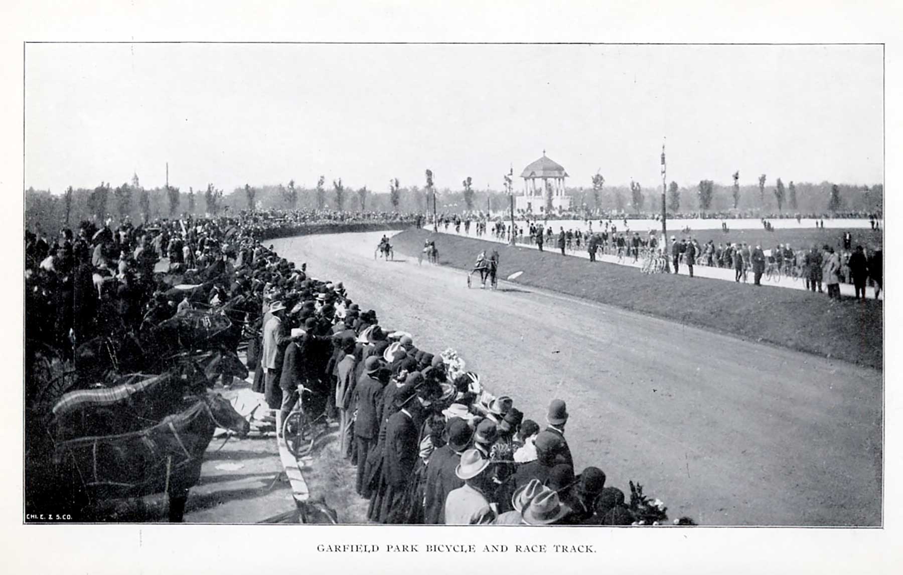 Garfield Park bicycle and race track, from Annual Report of the West Chicago Park Commissioners, 1896.