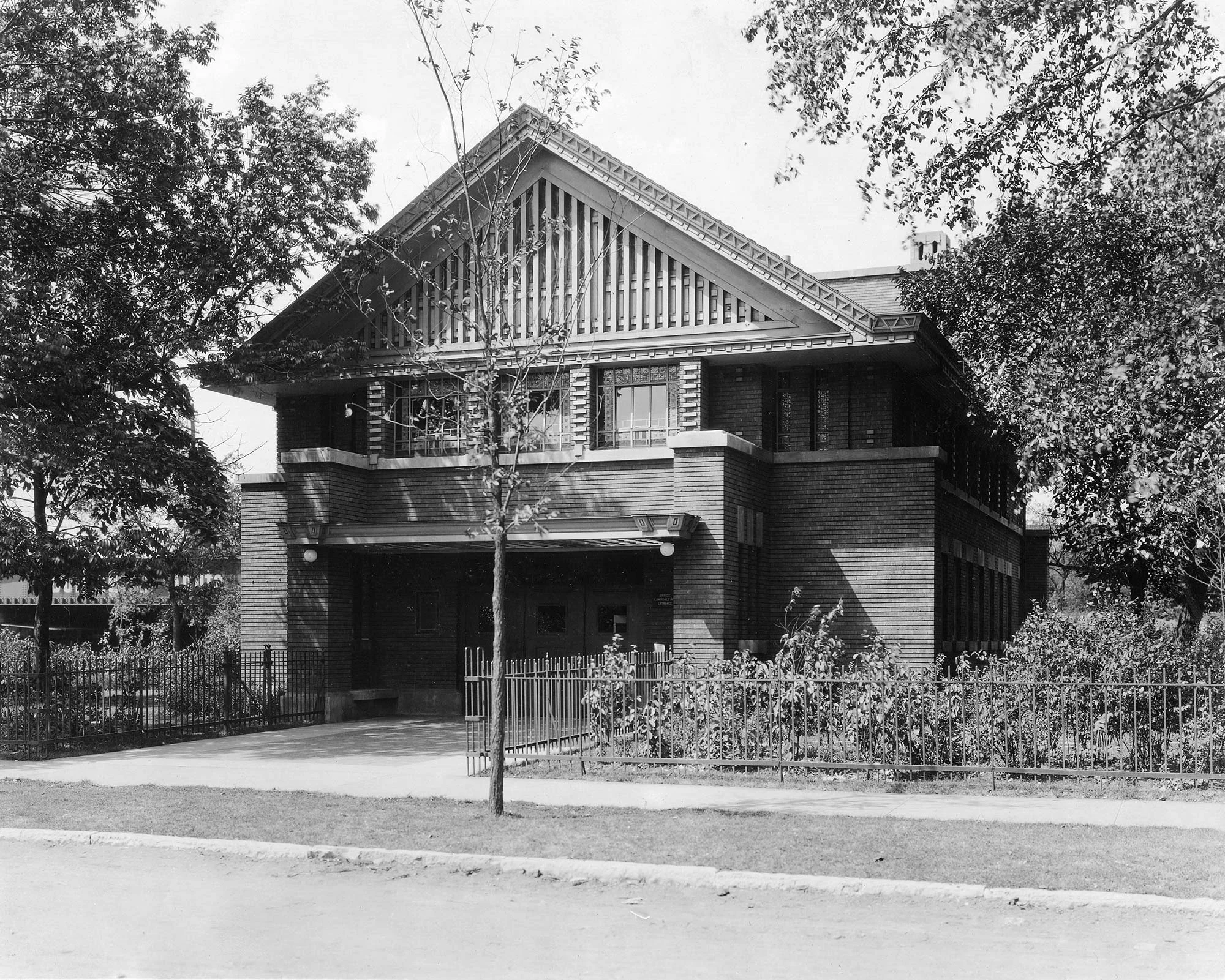 William Drummond, who worked for several years under architect Frank Lloyd Wright, designed Shedd Park’s field house, ca. 1920.