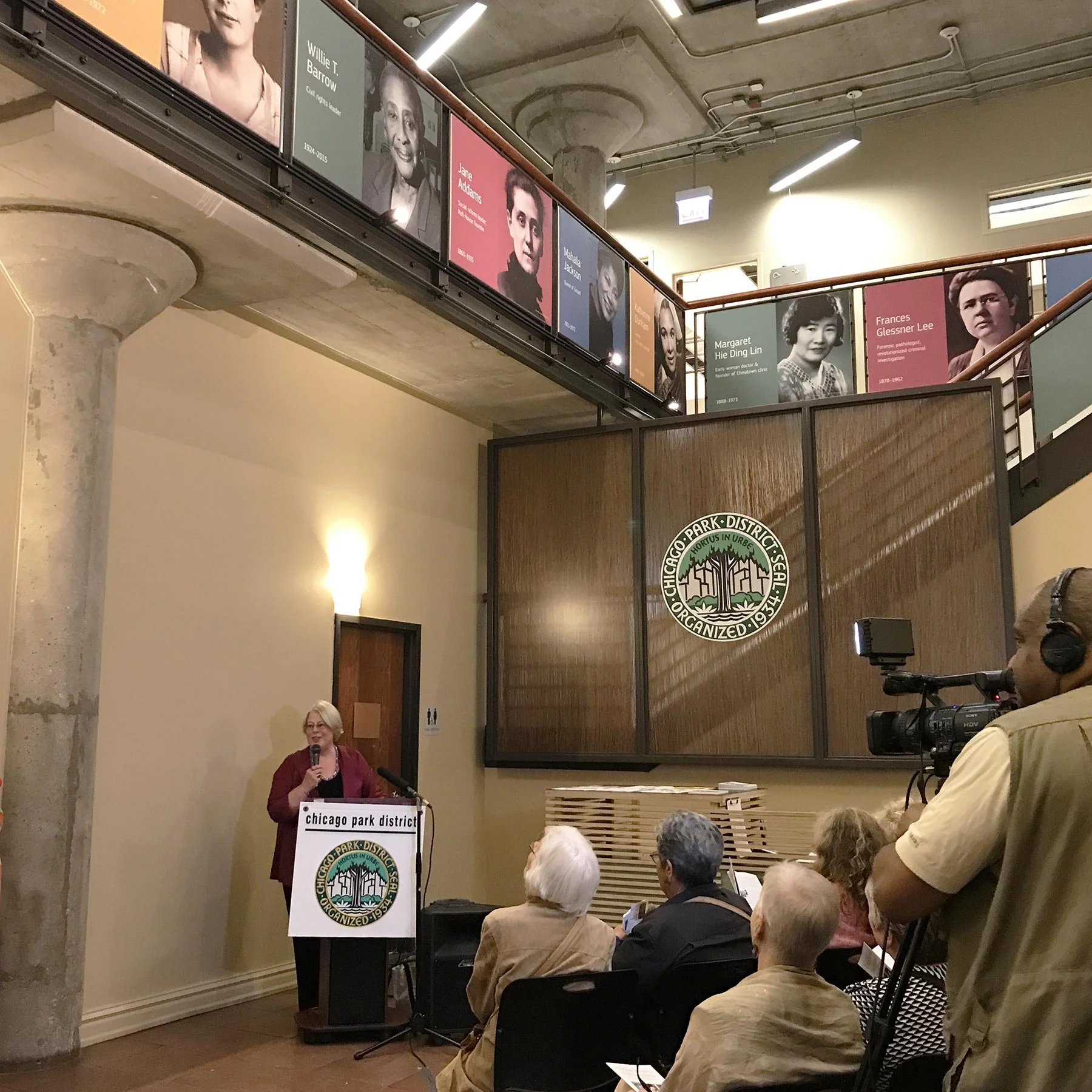 Leslie Recht at Exhibit Dedication in Chicago Women’s Park and Gardens, September 14, 2017.